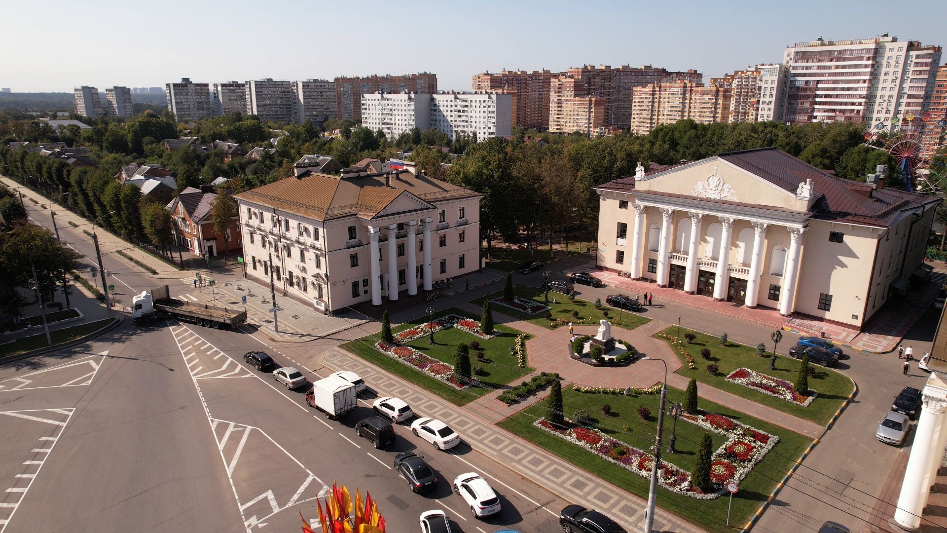 видное, архитектура, культура,видео с коптера,