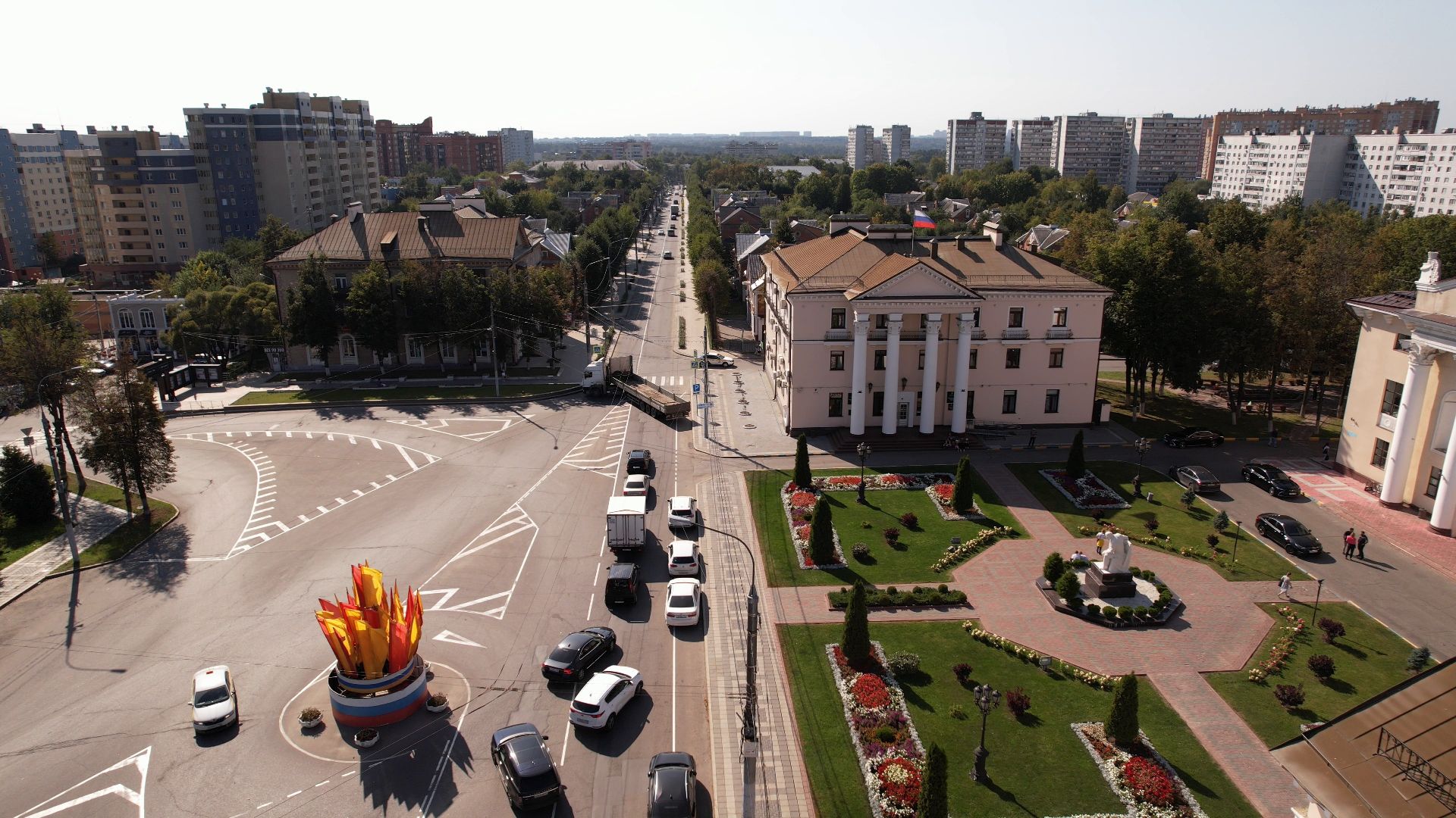 видное, архитектура, культура,видео с коптера,