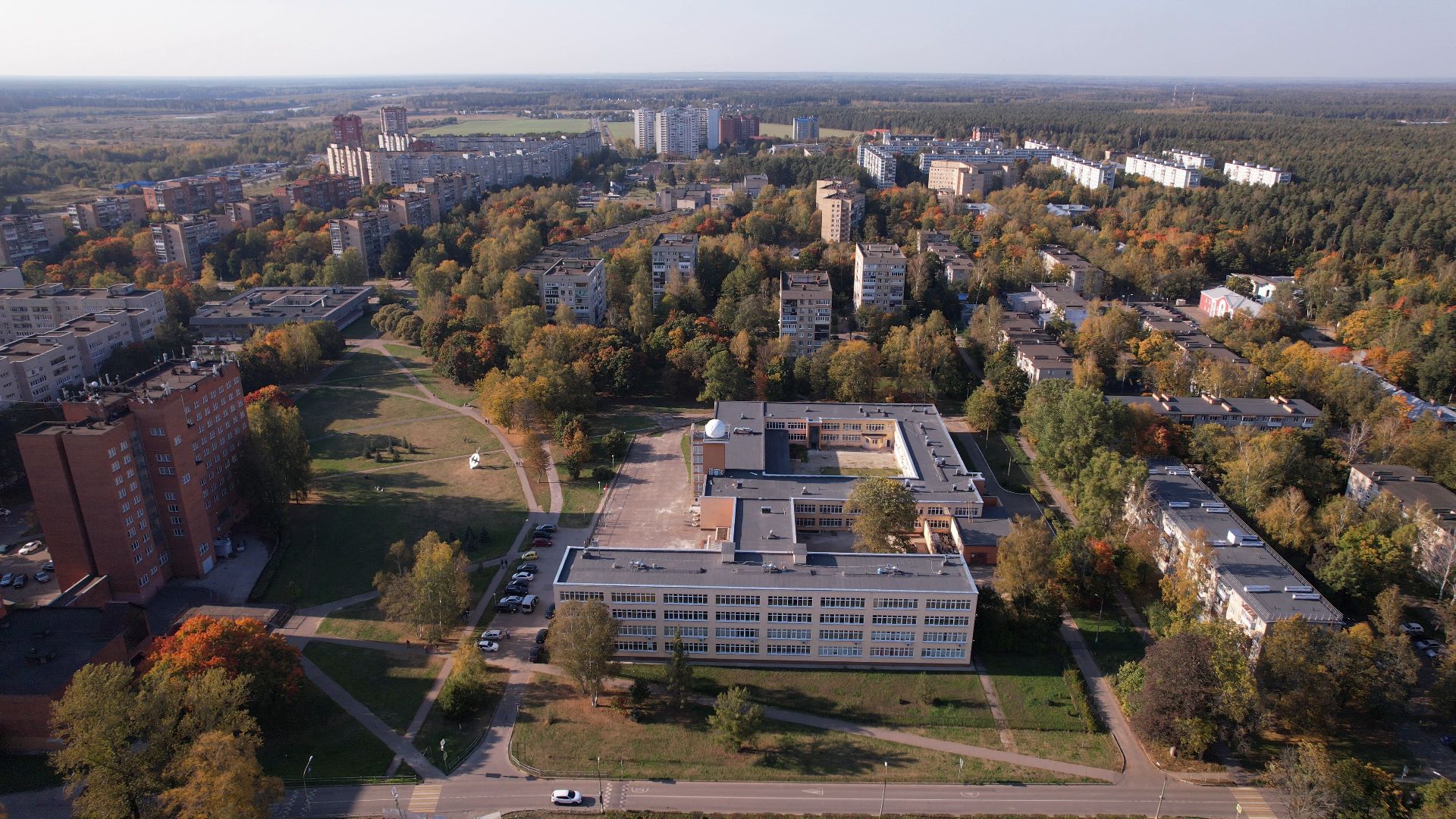 черноголовка, обсерватория, башня, школа,видео с коптера,