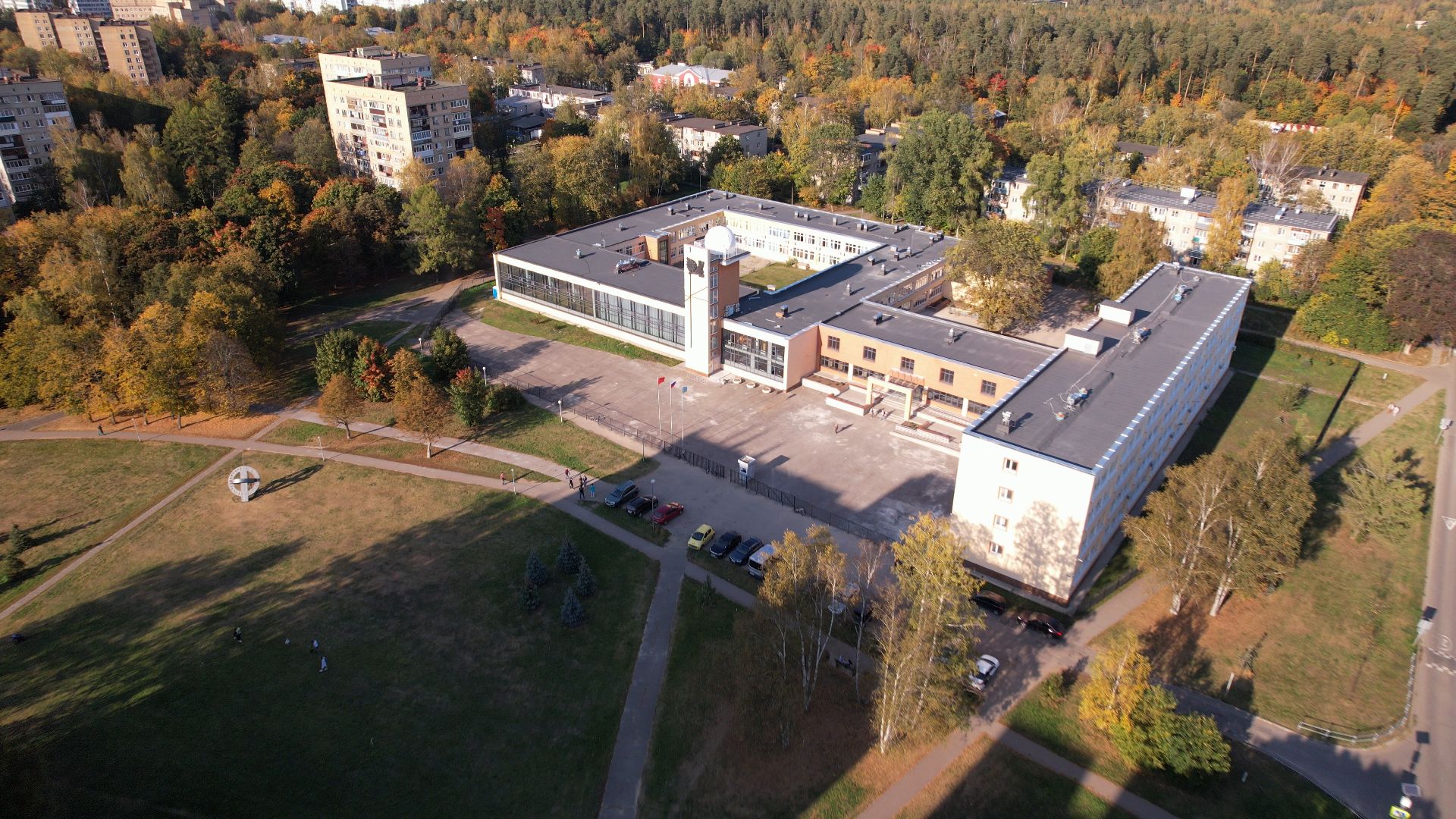 черноголовка, обсерватория, башня, школа,видео с коптера,