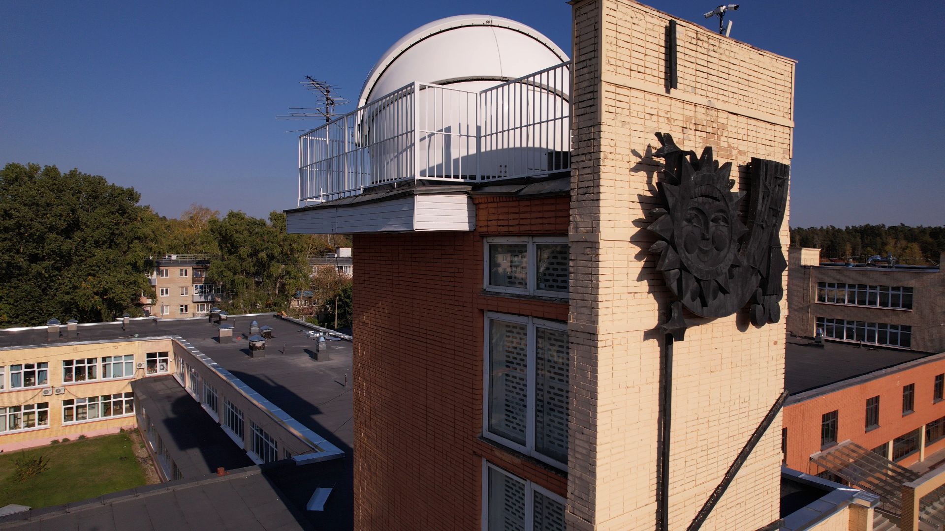 черноголовка, обсерватория, башня, школа,видео с коптера,