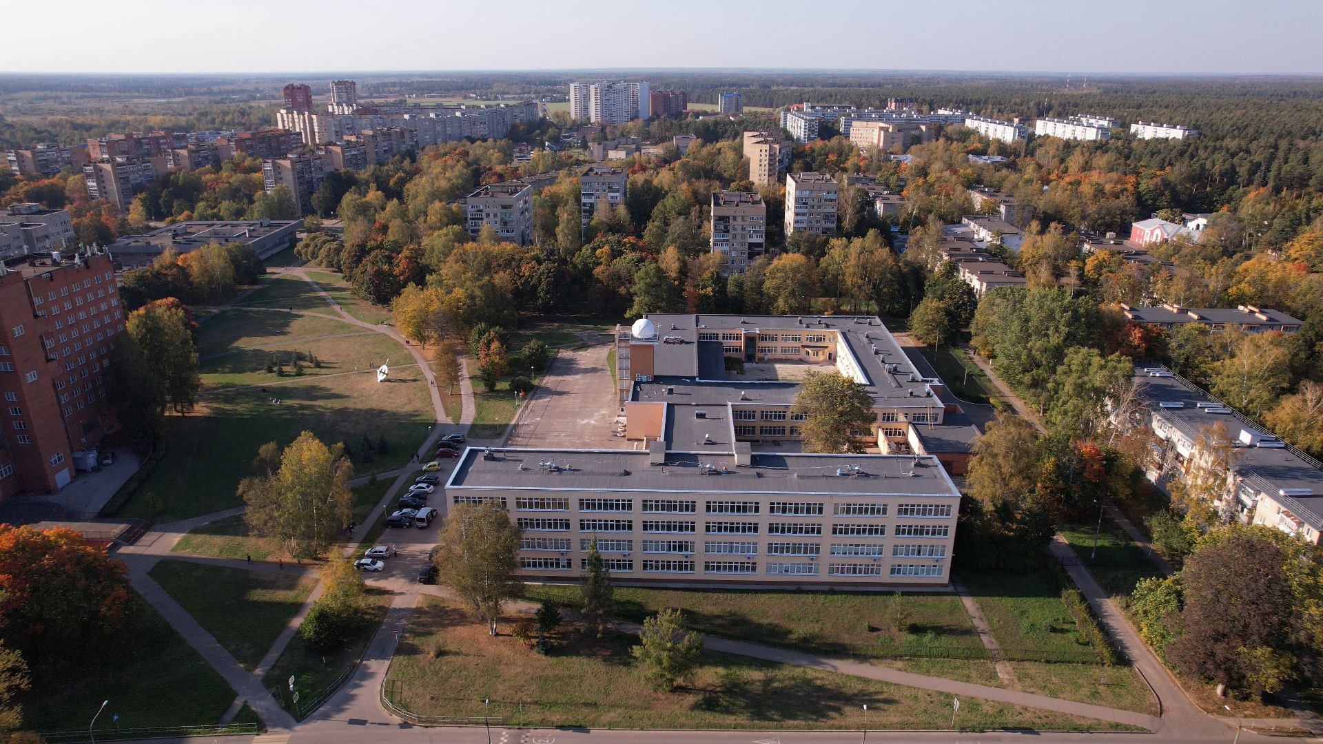 черноголовка, обсерватория, башня, школа,видео с коптера,