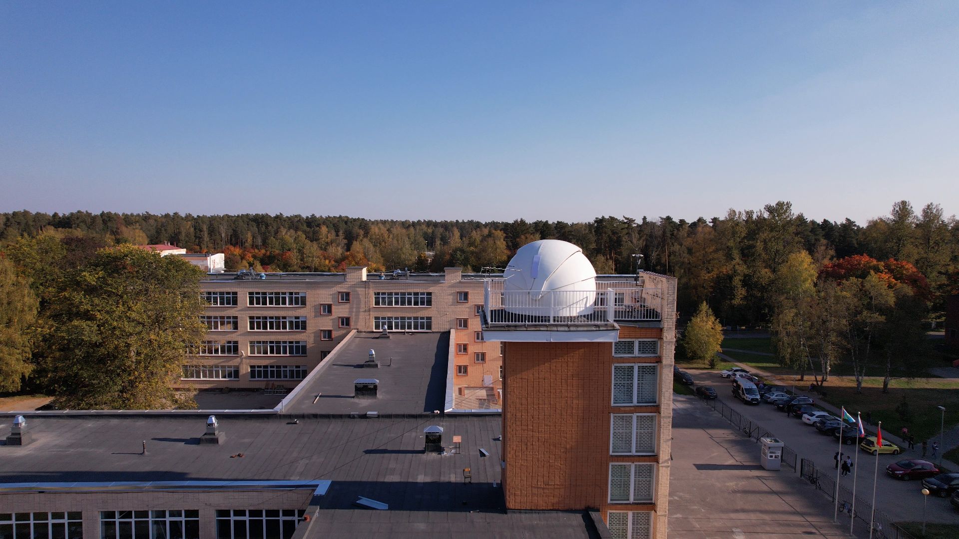 черноголовка, обсерватория, башня, школа,видео с коптера,