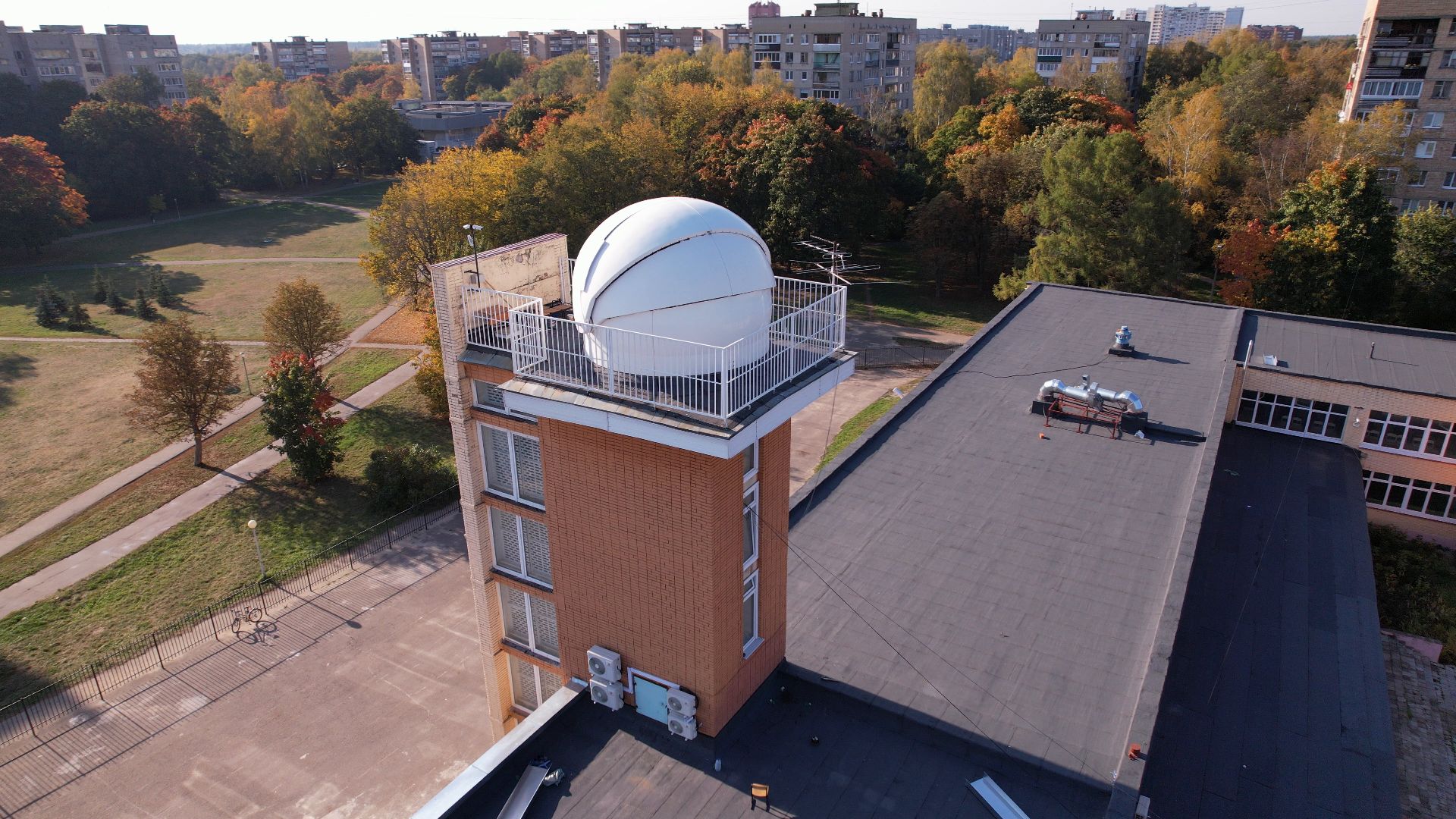 черноголовка, обсерватория, башня, школа,видео с коптера,