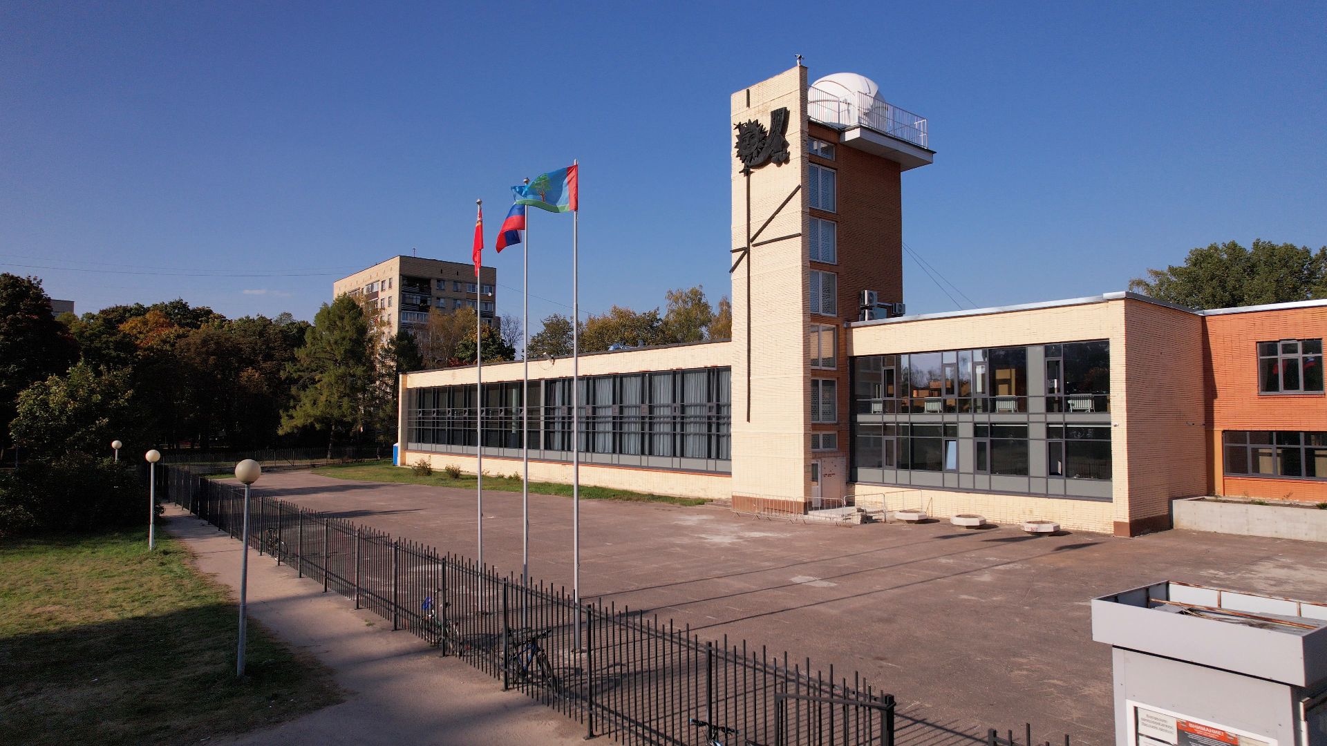 черноголовка, обсерватория, башня, школа,видео с коптера,