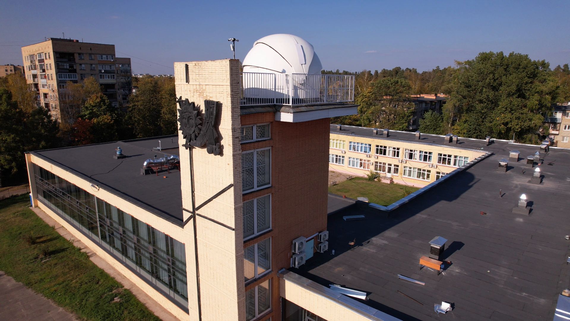 черноголовка, обсерватория, башня, школа,видео с коптера,