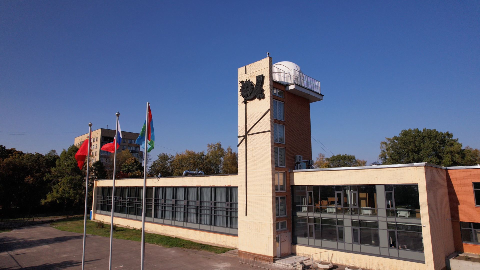 черноголовка, обсерватория, башня, школа,видео с коптера,