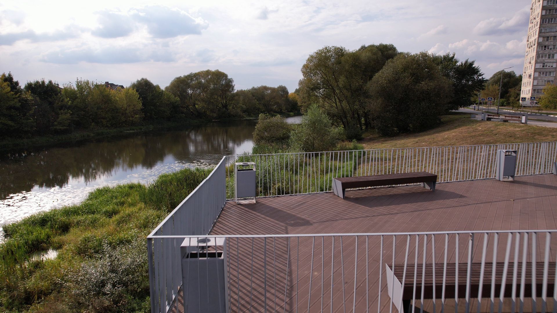 жуковский, благоустройство, набережная,видео с коптера,