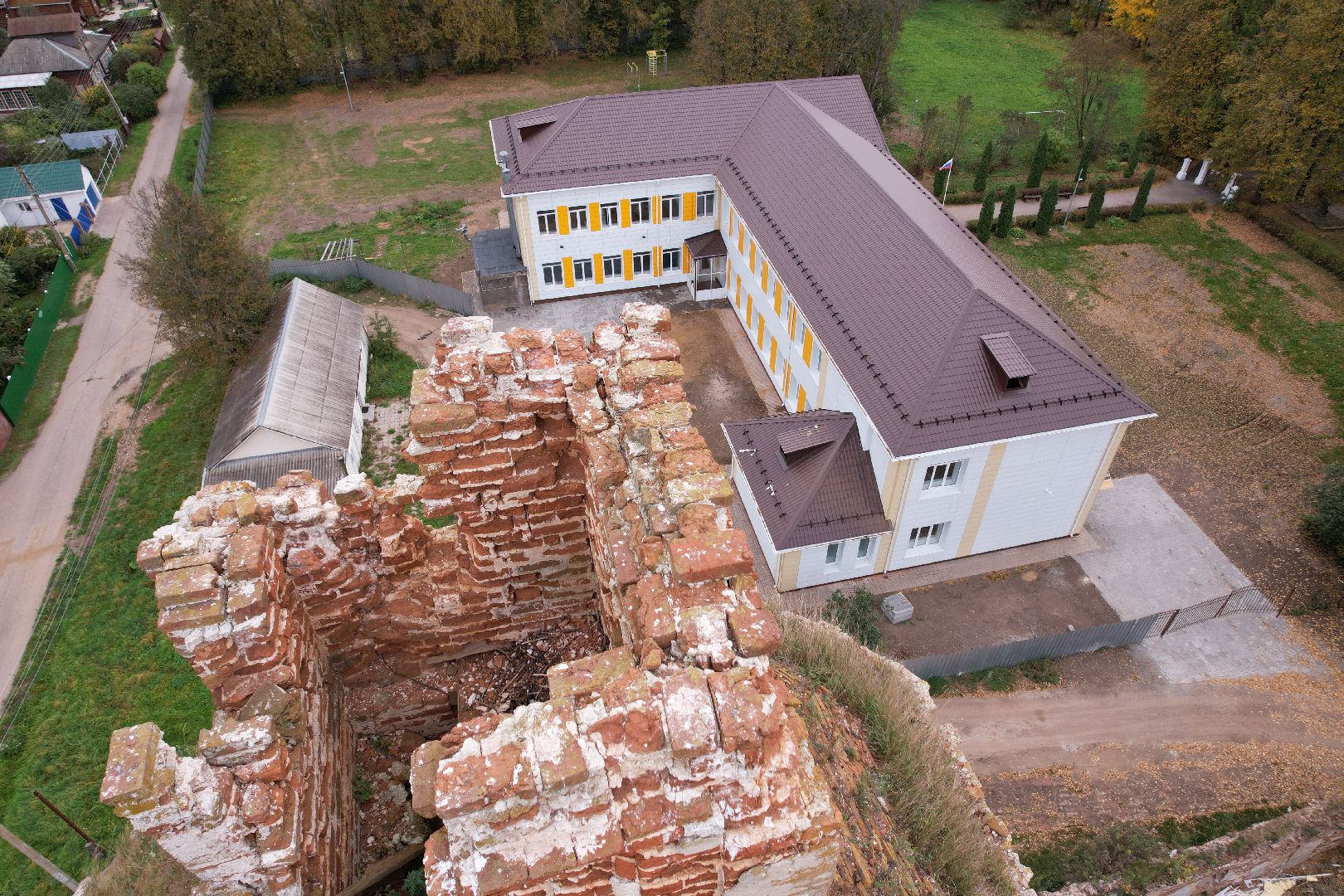 можайск, Клементьево, строительство, школа,видео с коптера,