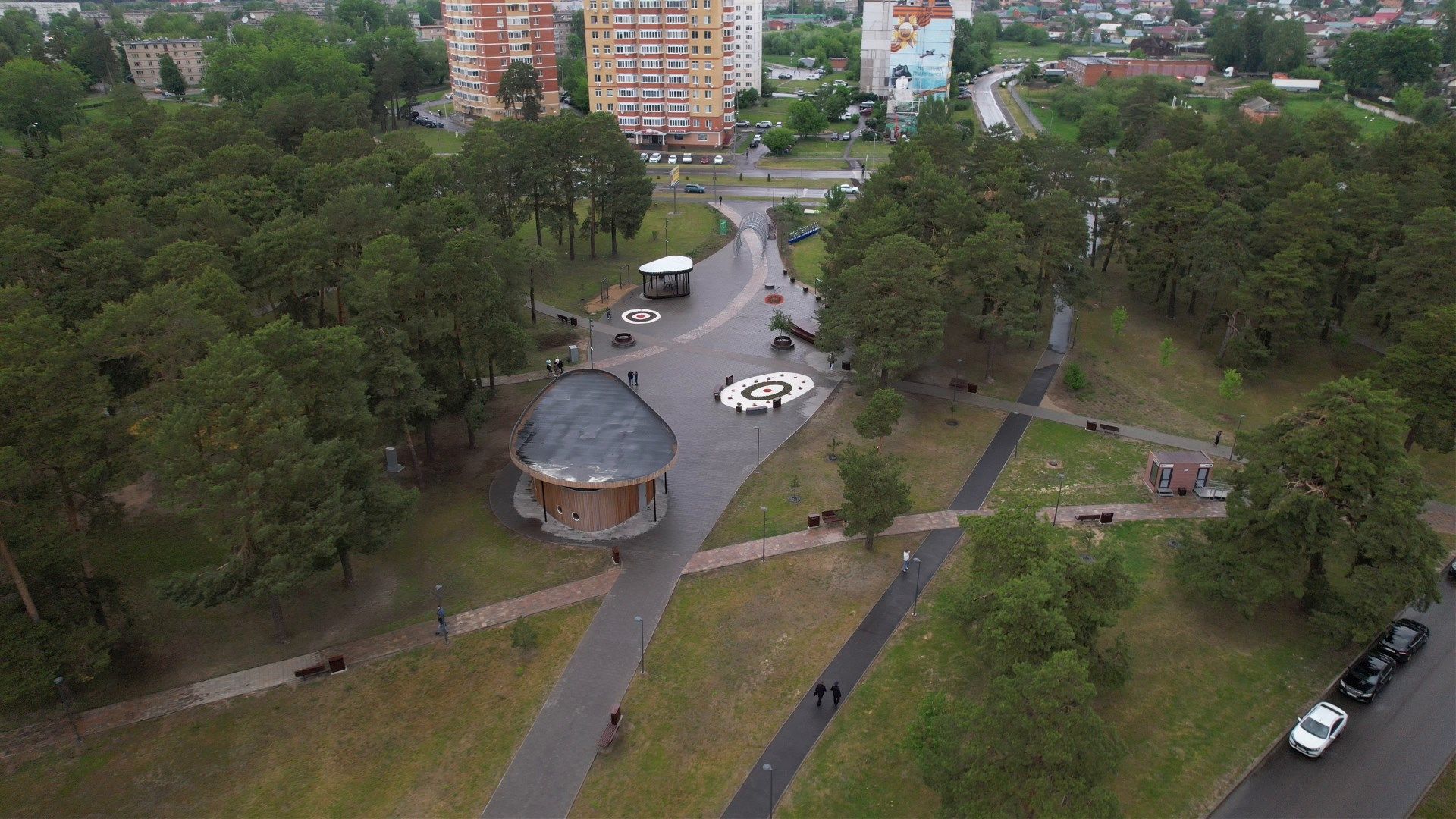 озера, парк, благоустройство,видео с коптера,