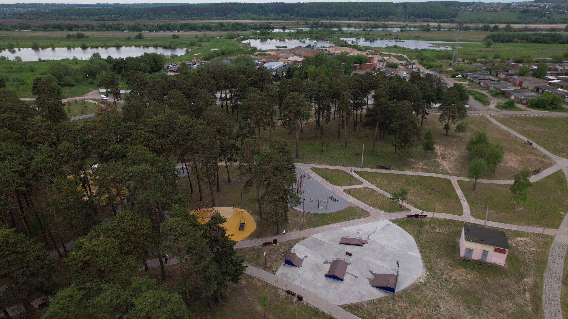 озера, парк, благоустройство,видео с коптера,
