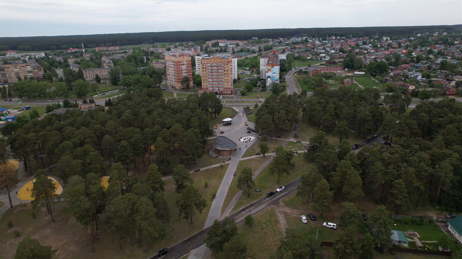 озера, парк, благоустройство,видео с коптера,