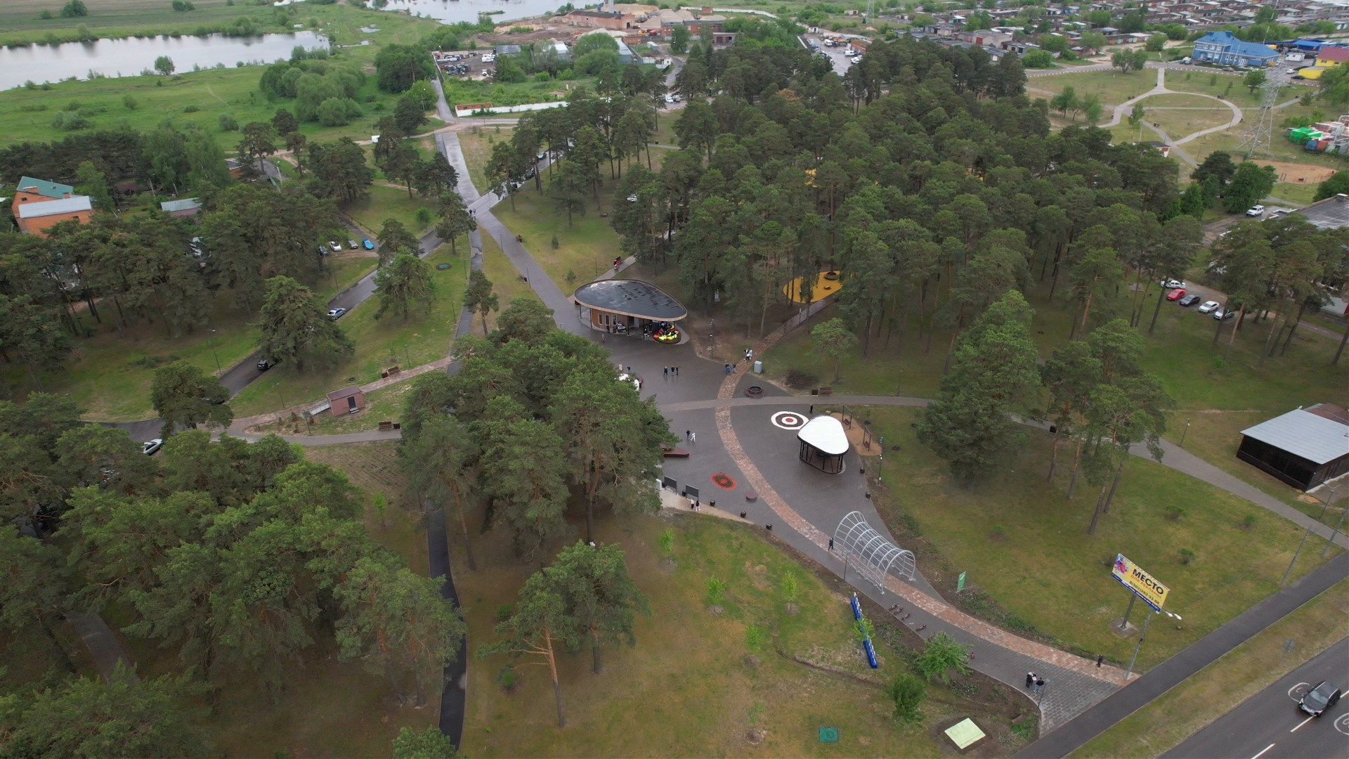 озера, парк, благоустройство,видео с коптера,