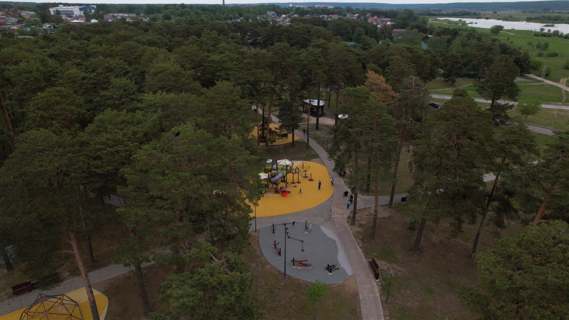 озера, парк, благоустройство,видео с коптера,