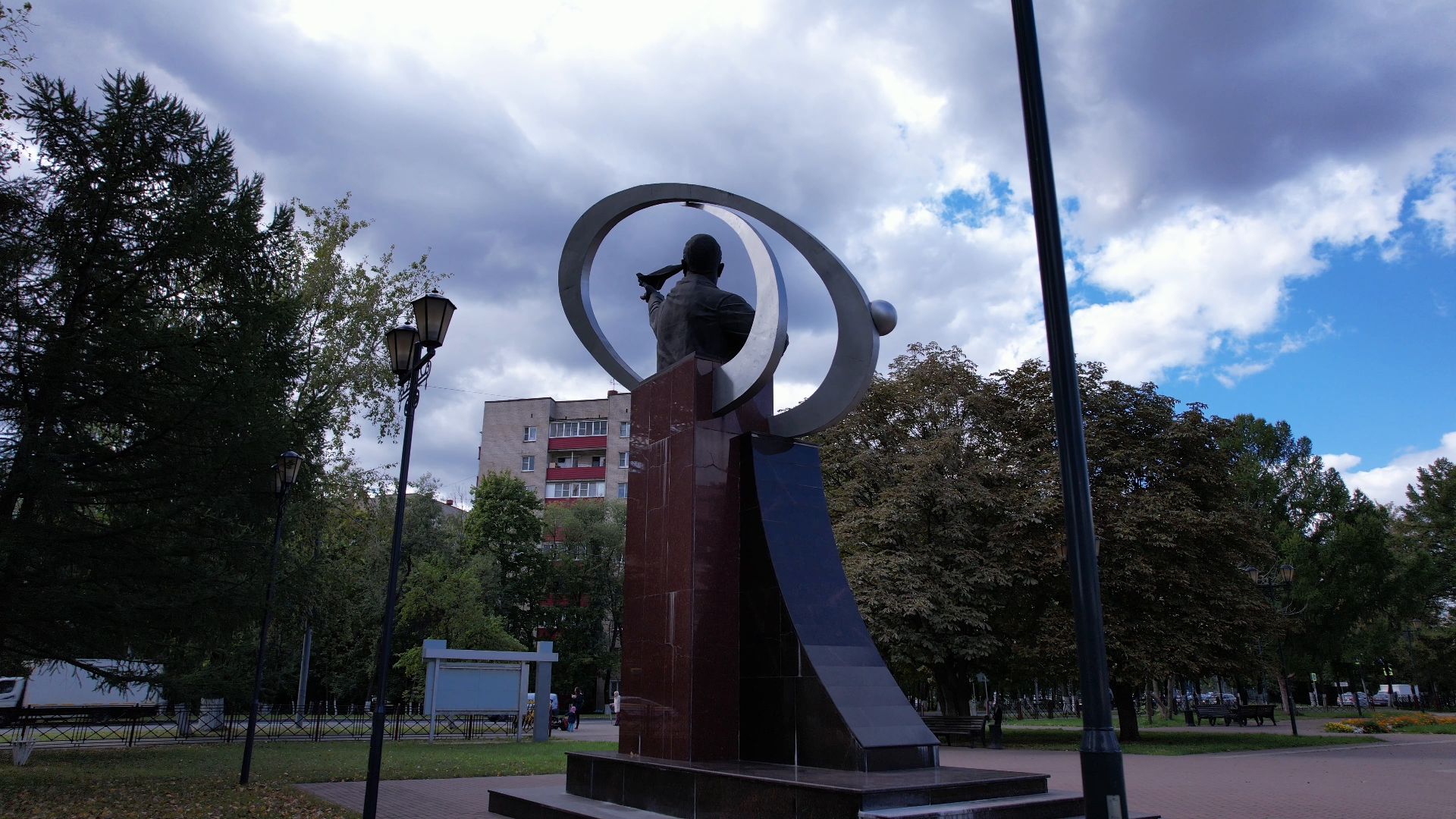 реутов, памятник, наука,видео с коптера,