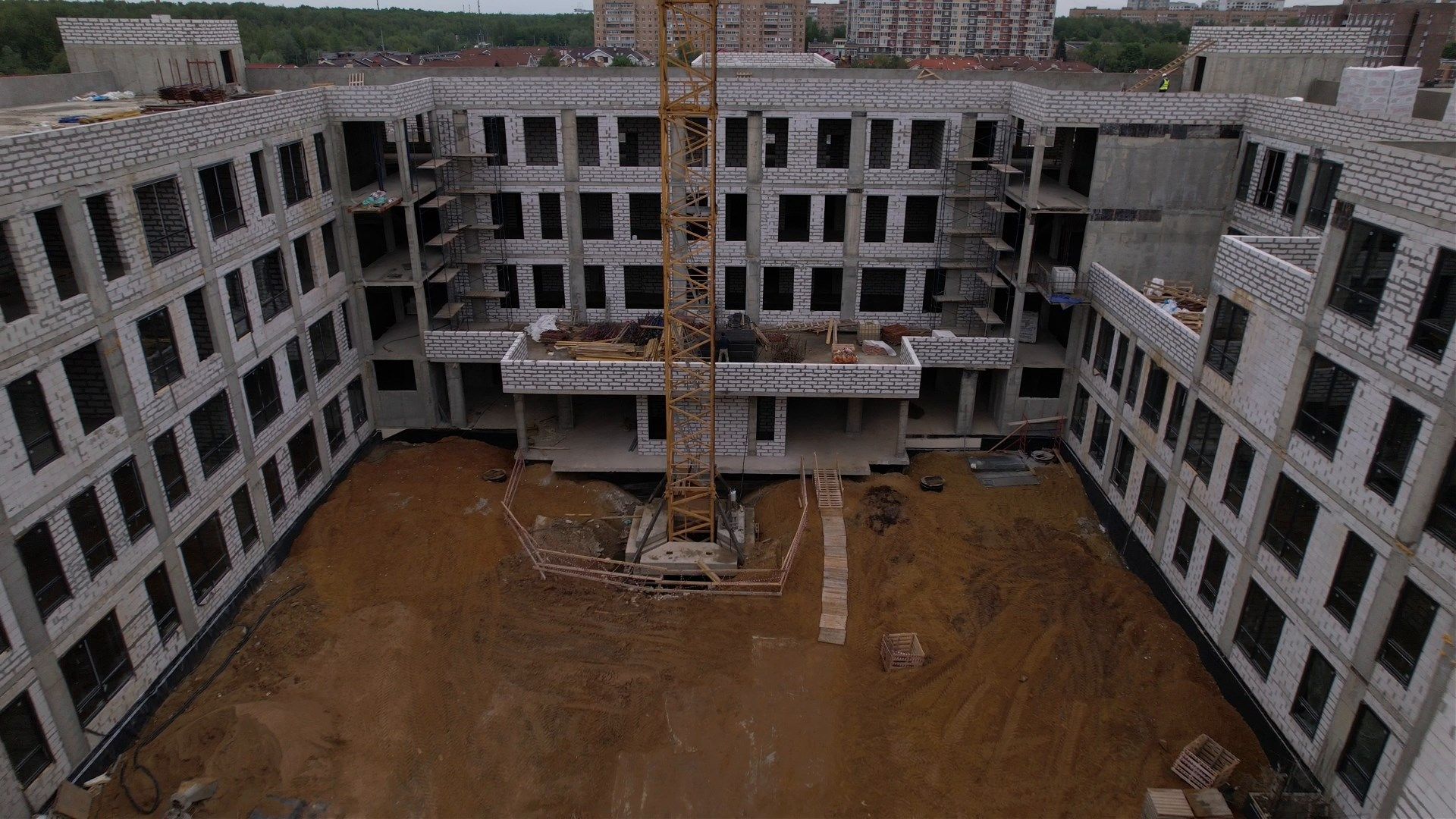 школа, ступино, стройка,видео с коптера,