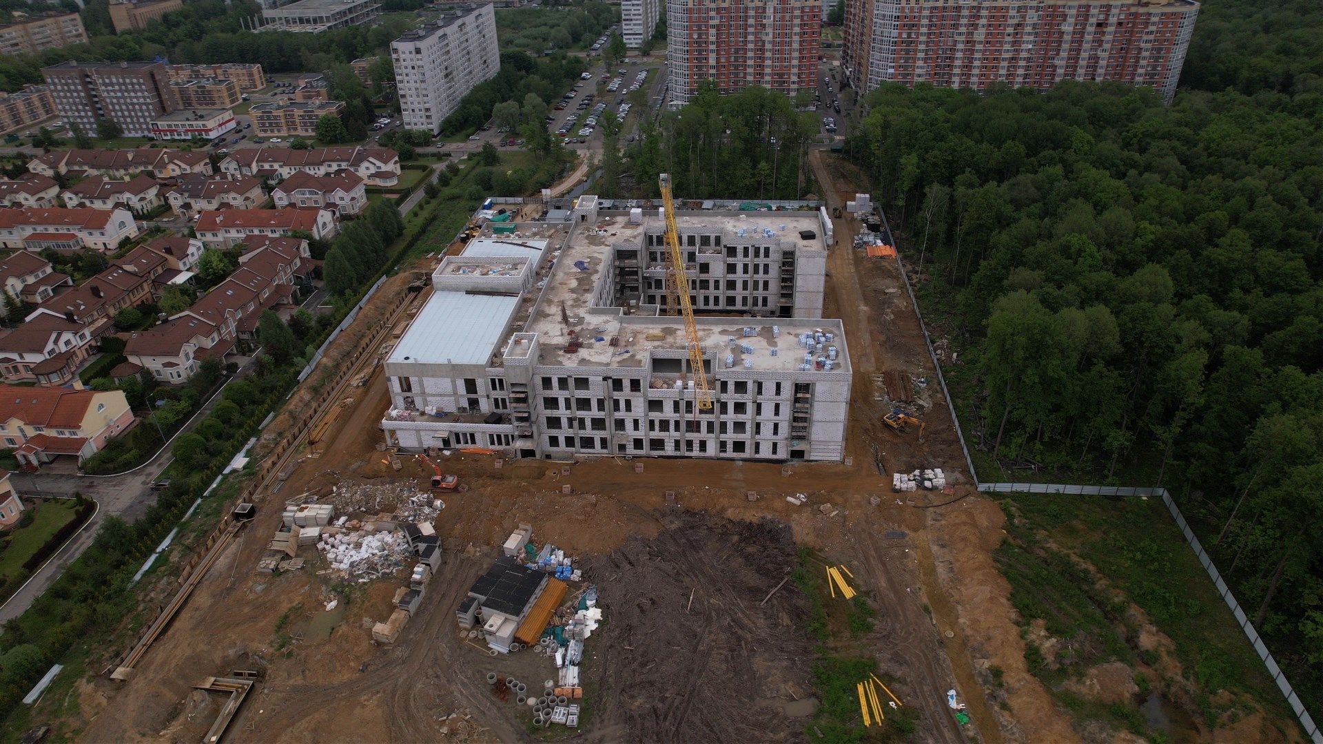 школа, ступино, стройка,видео с коптера,