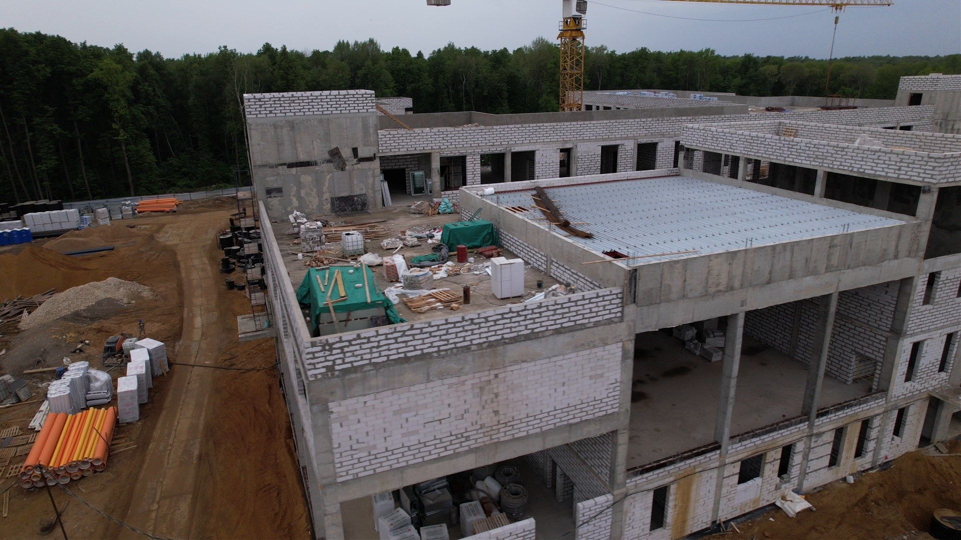 школа, ступино, стройка,видео с коптера,