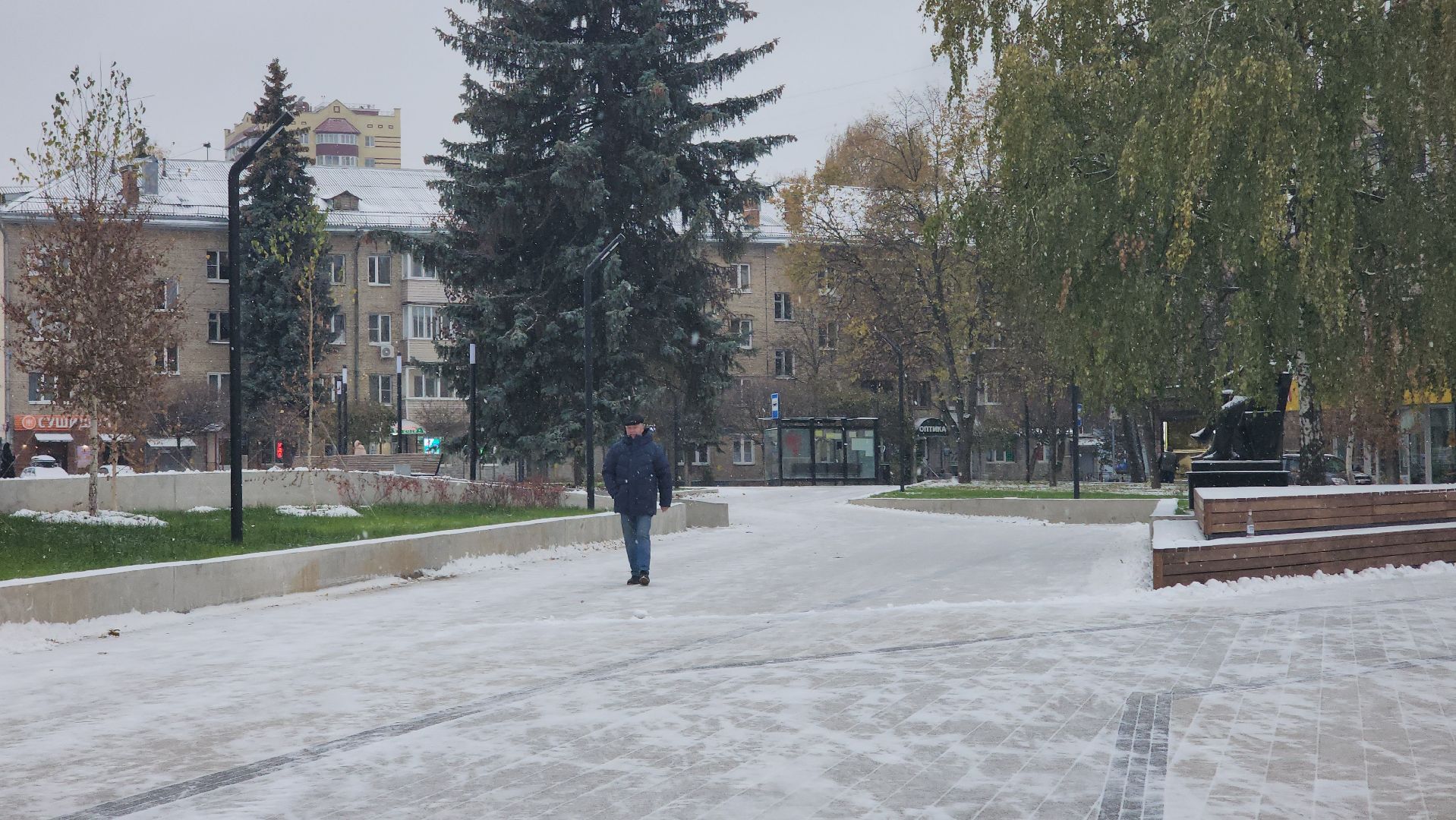 Пушкино, Первый снег, Городской округ Пушкинский, ЖКХ, уборка снега, Зима в Подмосковье, общество, дети, люди,