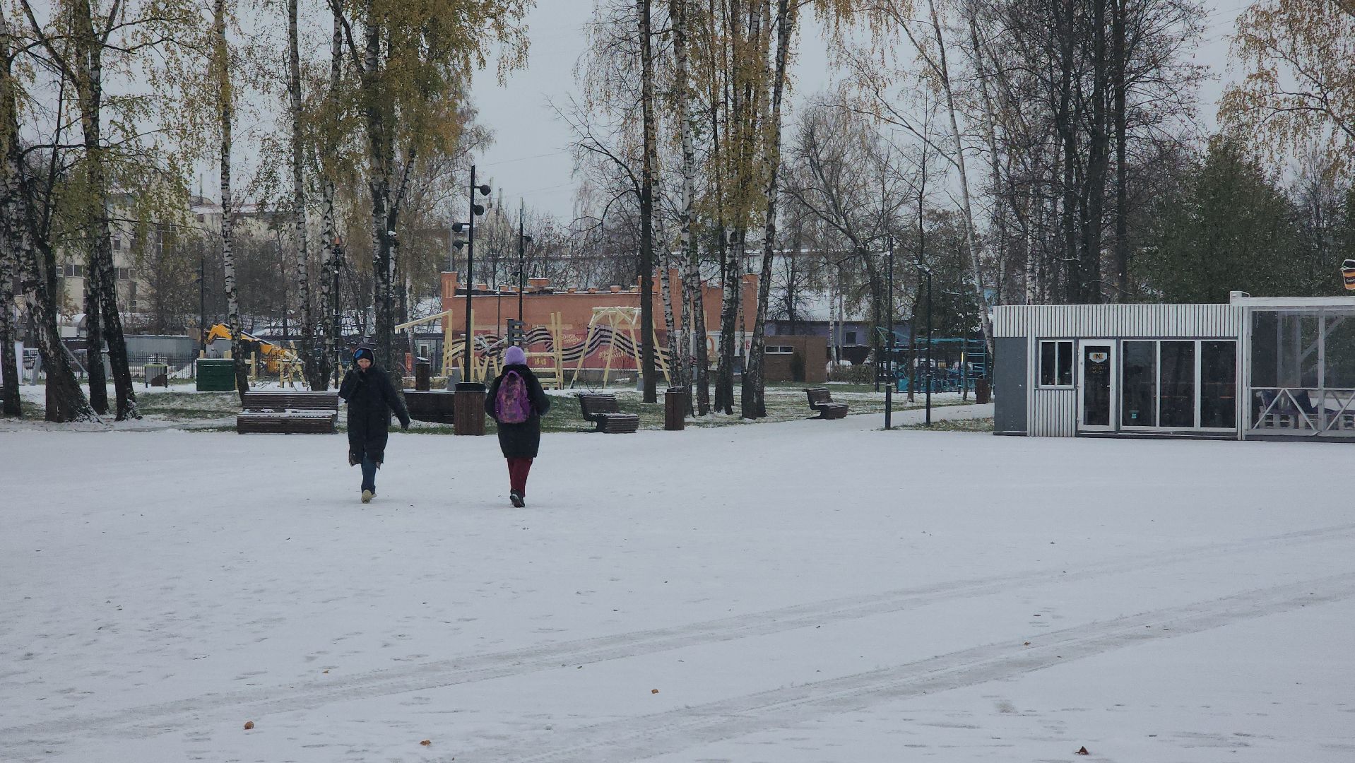 Пушкино, Первый снег, Городской округ Пушкинский, ЖКХ, уборка снега, Зима в Подмосковье, общество, дети, люди,