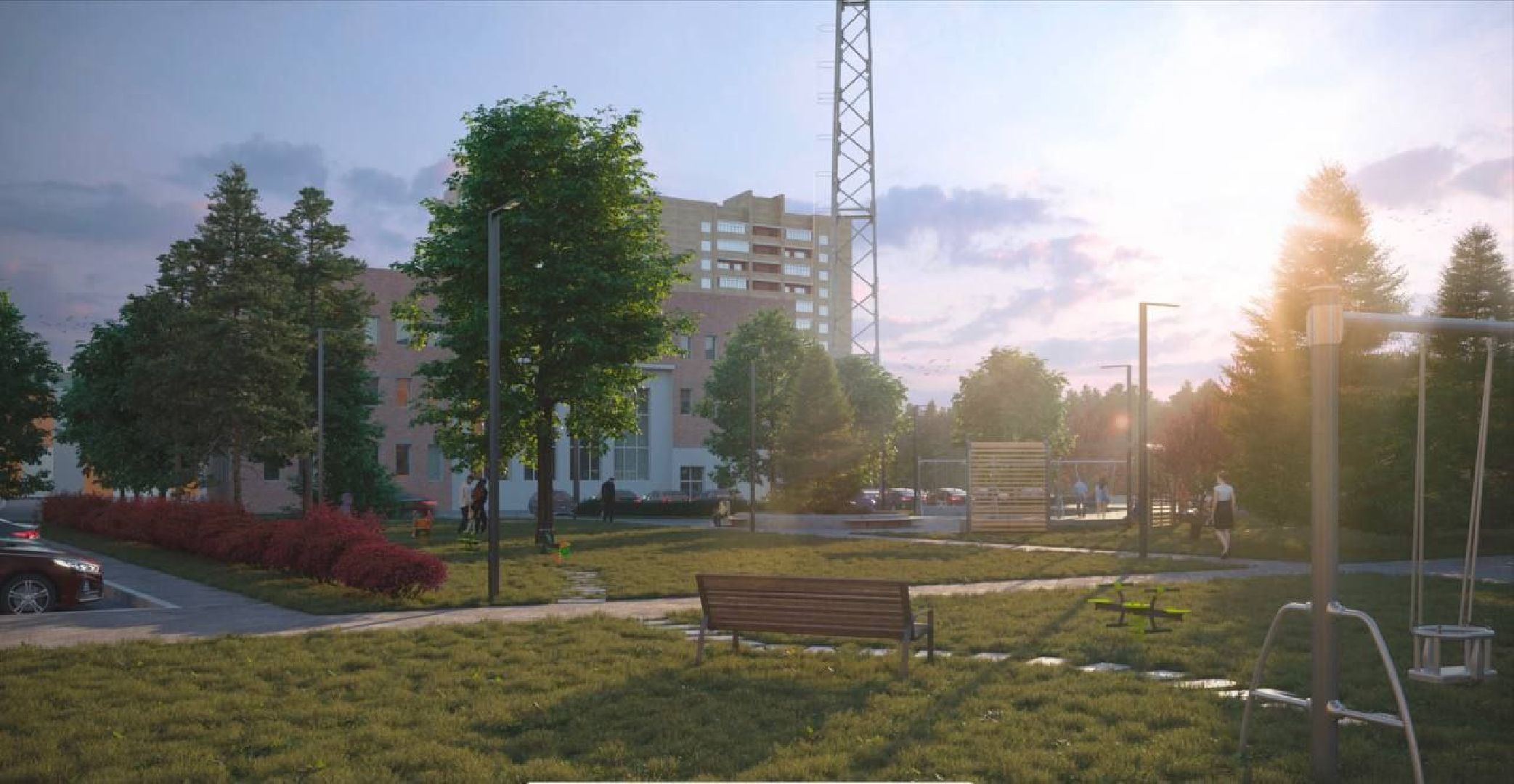 волоколамск, благоустройство двух скверов, Школьная-Парковая,