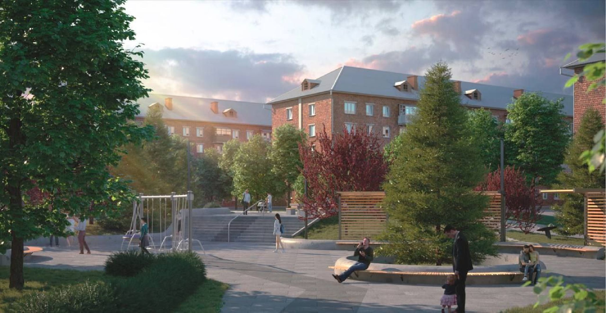 волоколамск, благоустройство двух скверов, Школьная-Парковая,