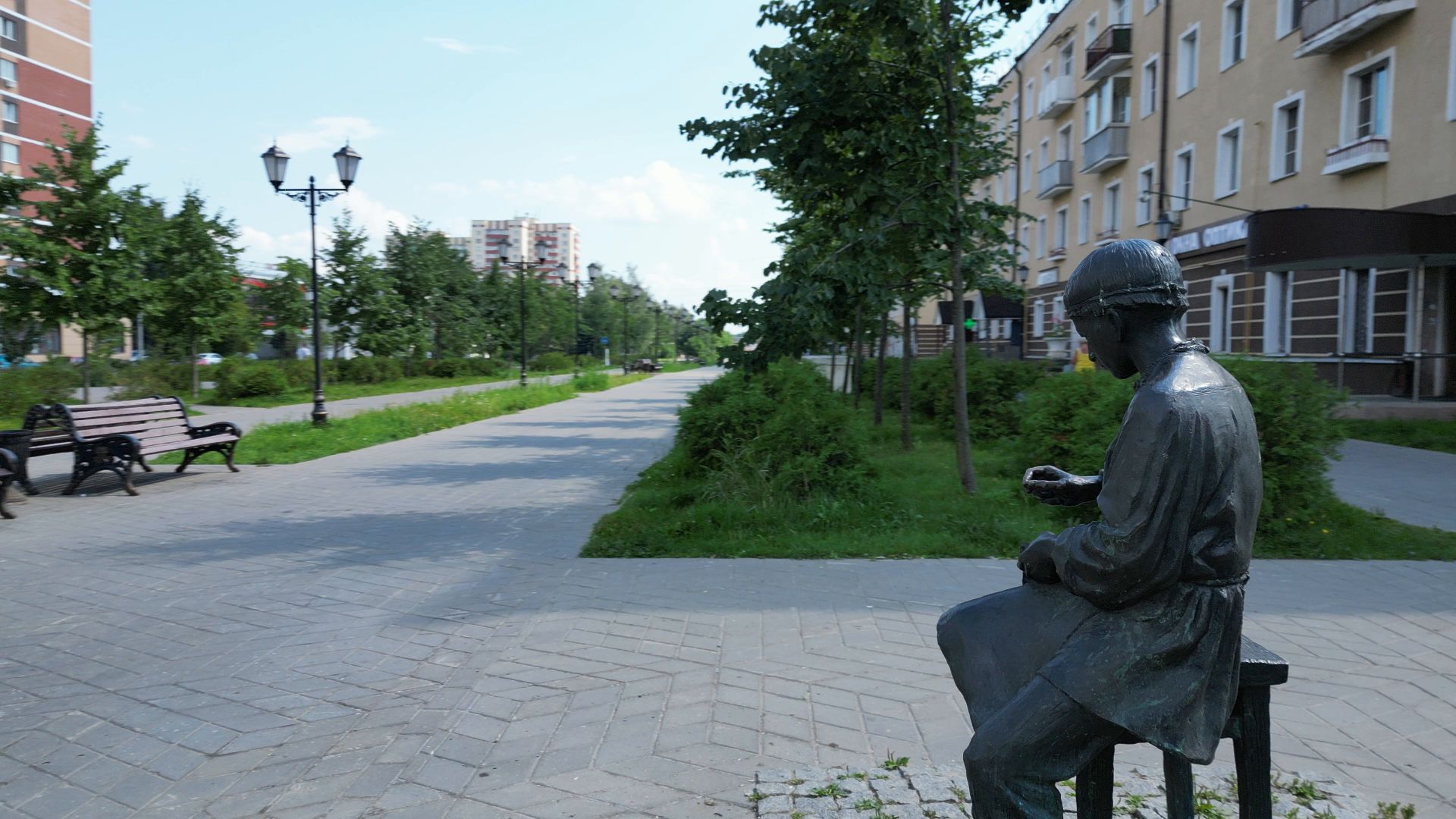 лосино-петровский, скульптура, парк, благоустройство,видео с коптера,