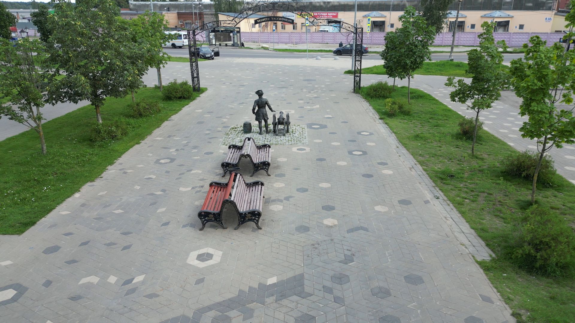 лосино-петровский, скульптура, парк, благоустройство,видео с коптера,