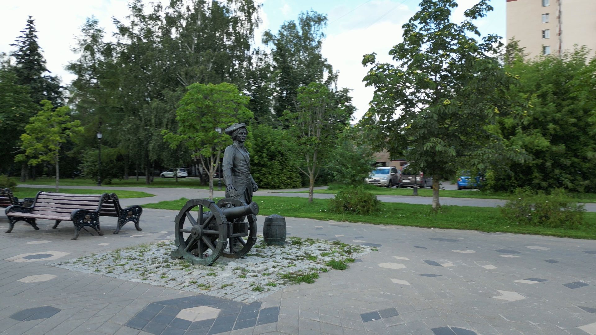 лосино-петровский, скульптура, парк, благоустройство,видео с коптера,