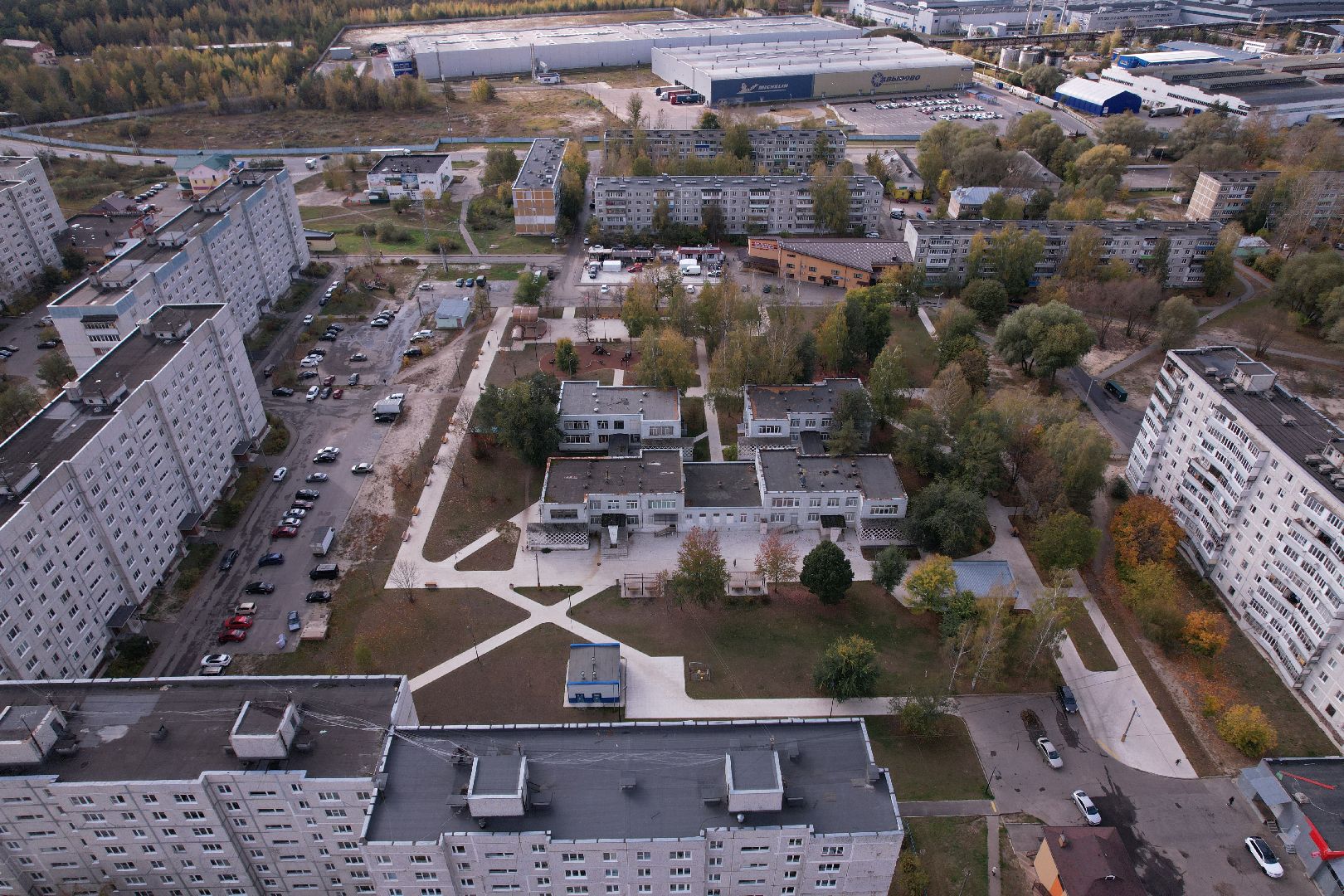 орехово-зуево, давыдово, благоустройство, сквер,видео с коптера,