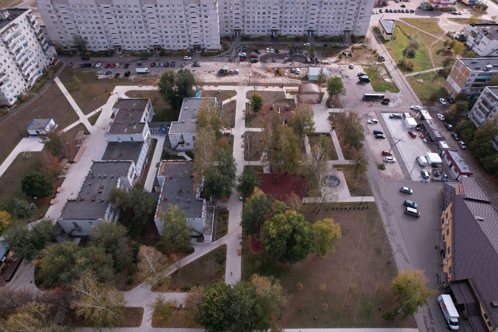 орехово-зуево, давыдово, благоустройство, сквер,видео с коптера,