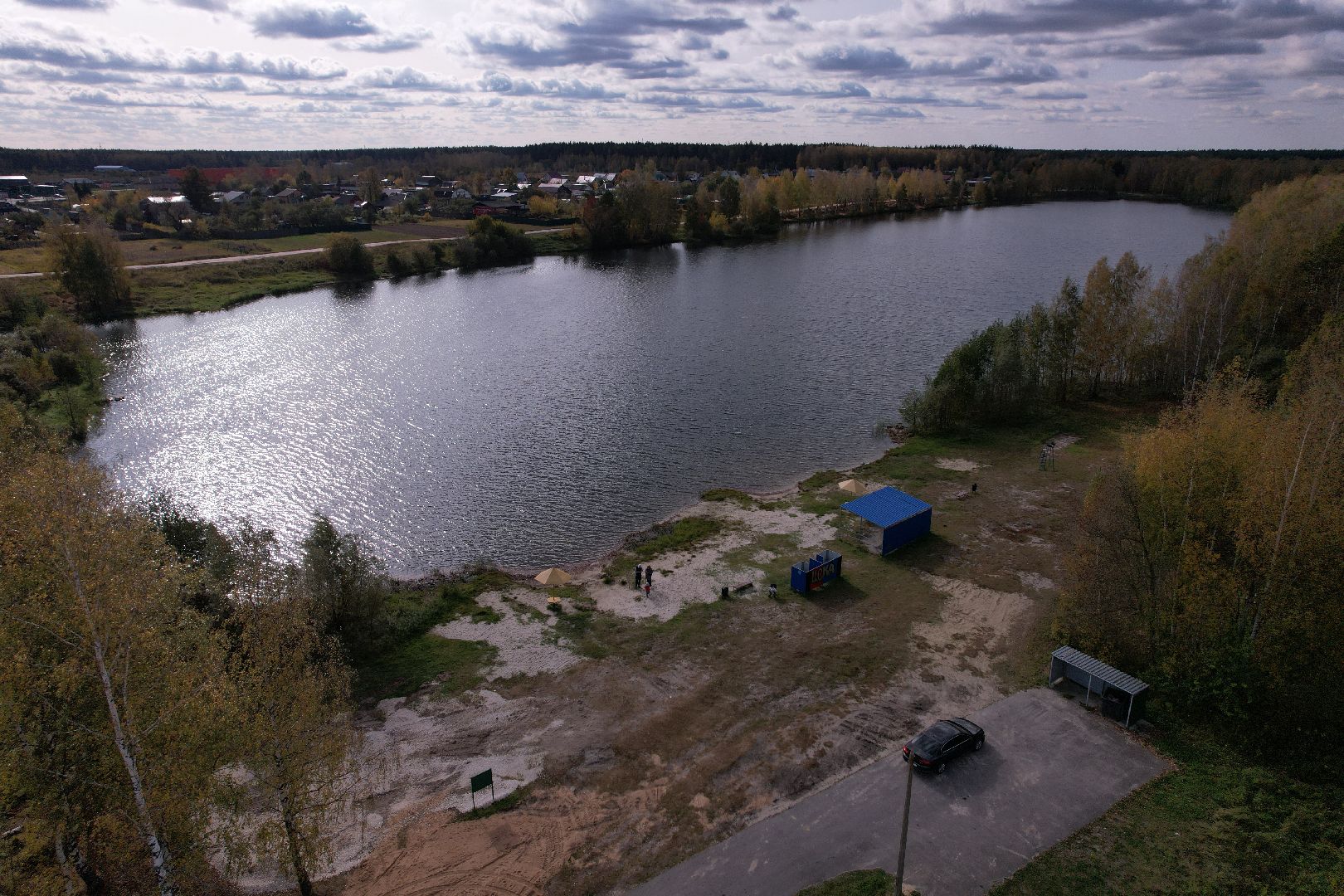 озеро, орехово-зуево, благоустройство,видео с коптера,