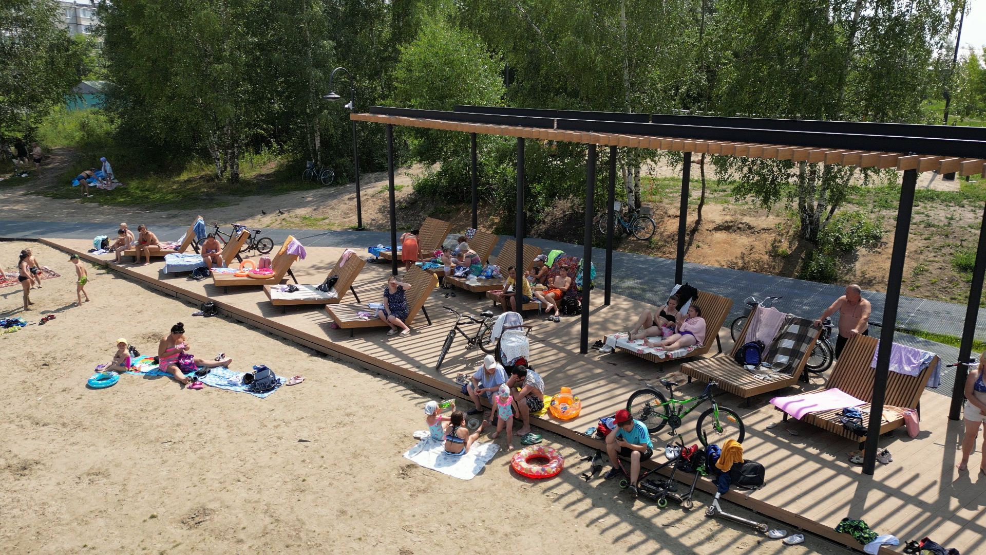 электрогорск, озеро, благоустройство,видео с коптера,