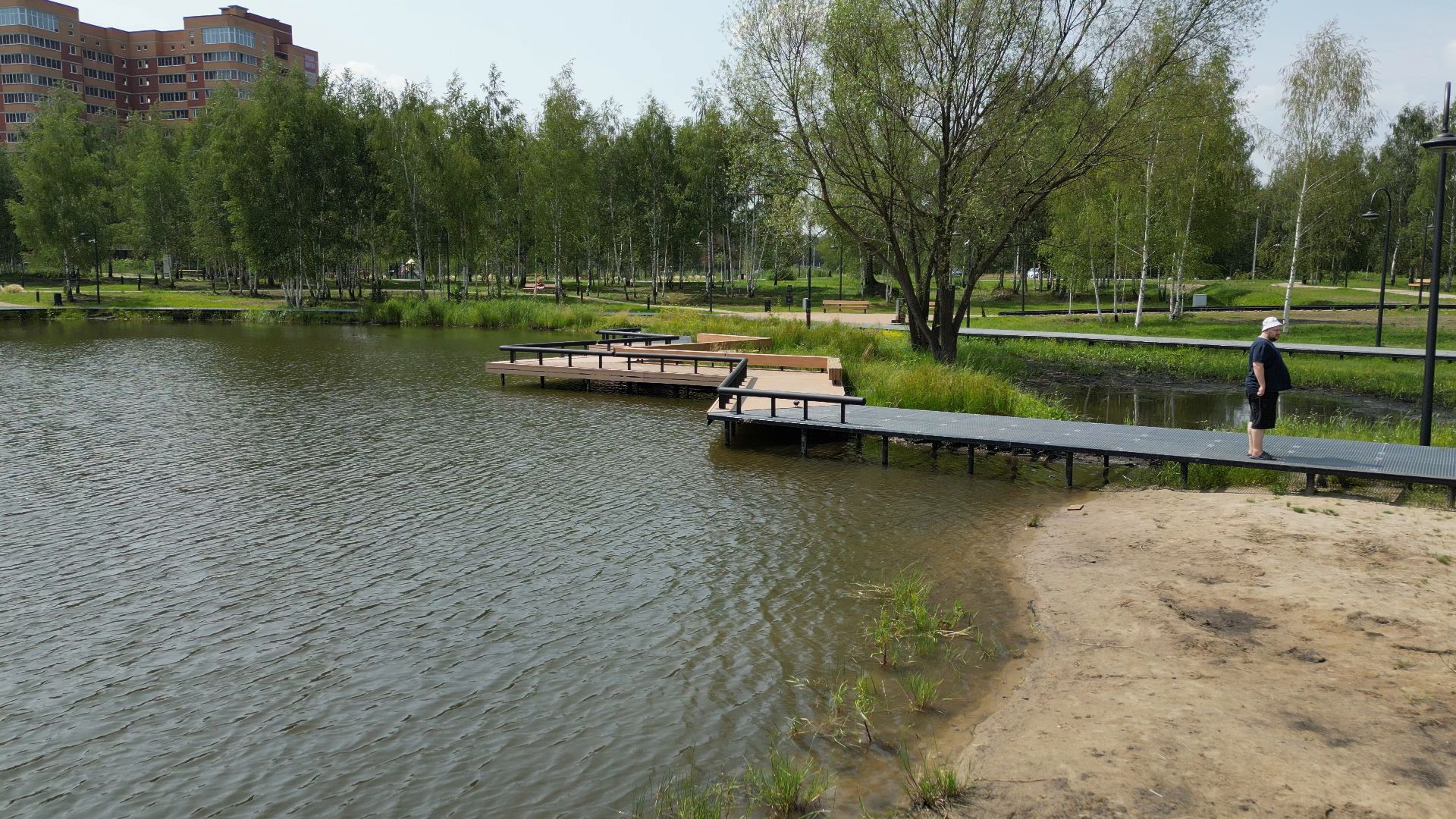 электрогорск, озеро, благоустройство,видео с коптера,