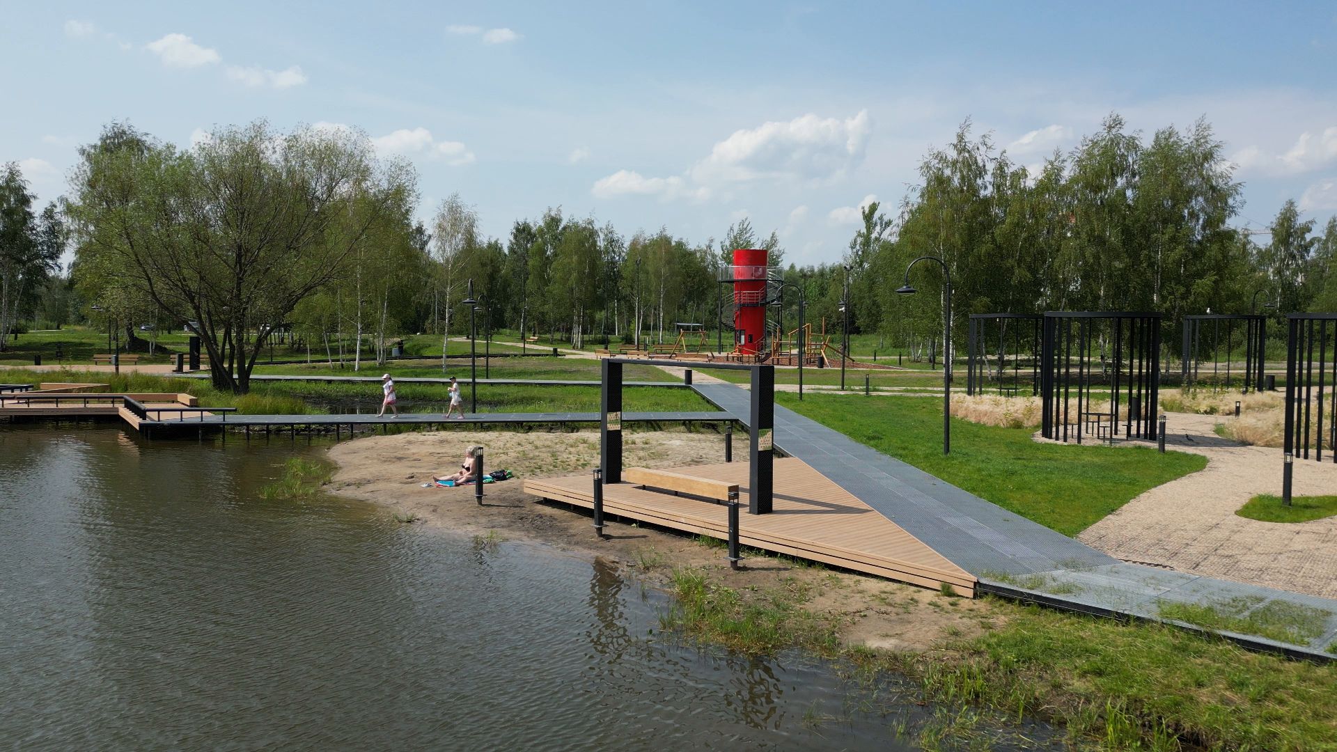 электрогорск, озеро, благоустройство,видео с коптера,