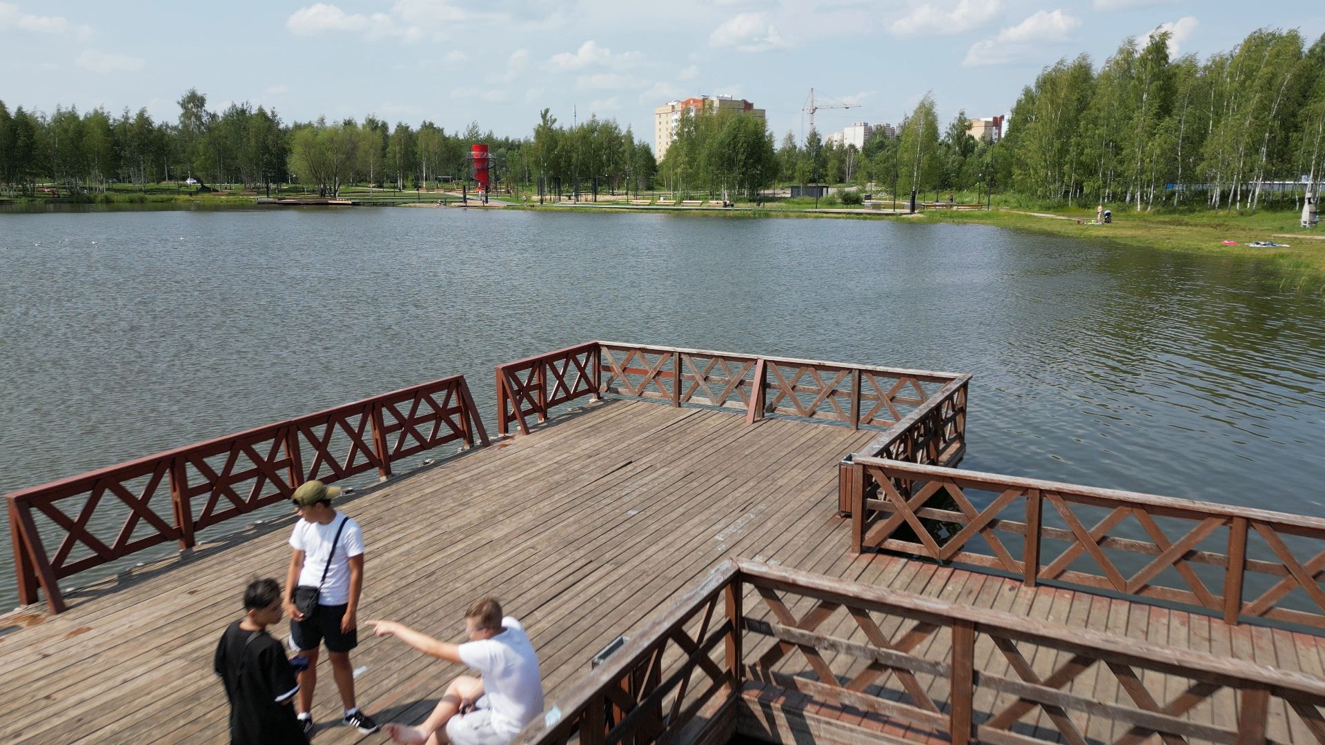 электрогорск, озеро, благоустройство,видео с коптера,