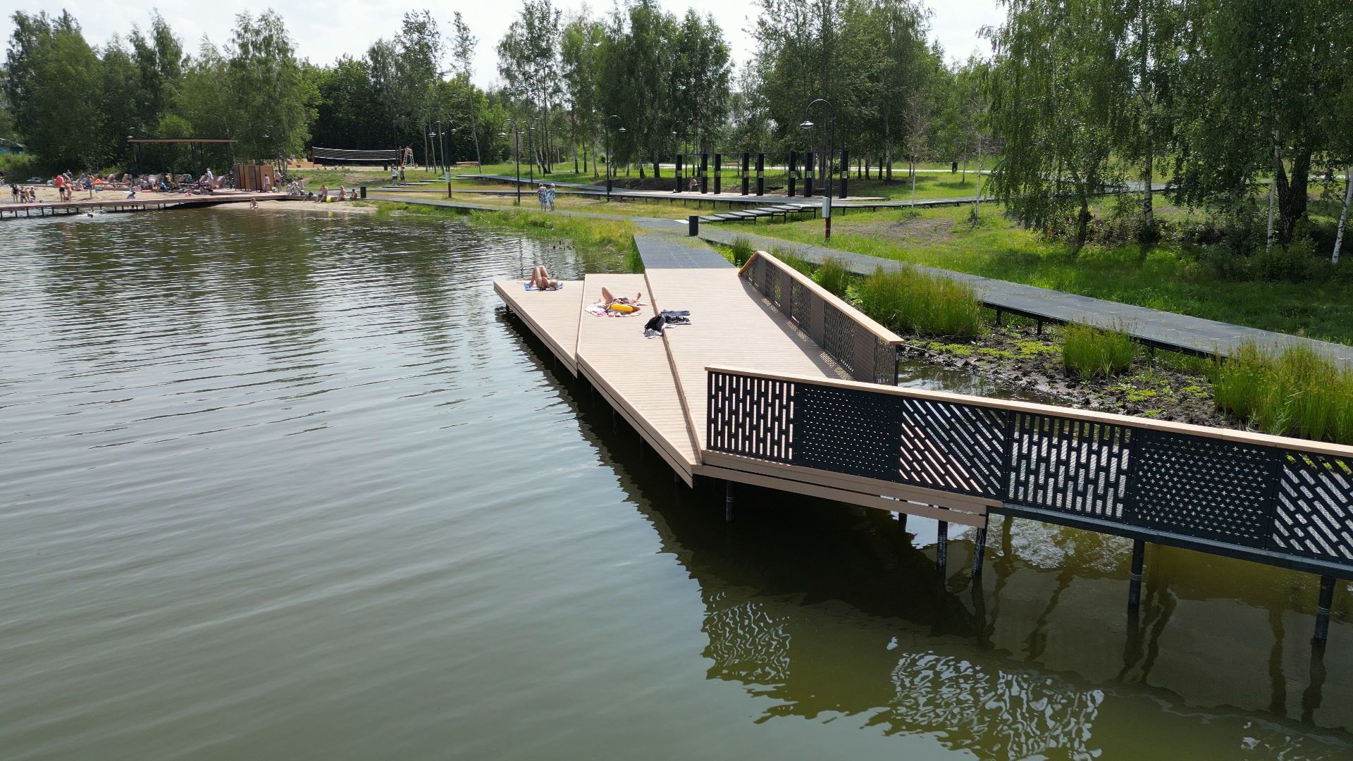 электрогорск, озеро, благоустройство,видео с коптера,