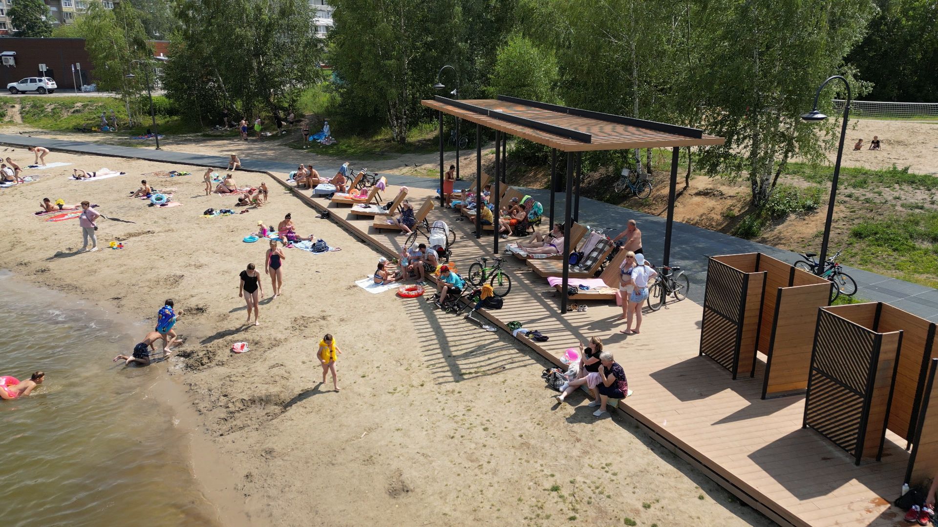 электрогорск, озеро, благоустройство,видео с коптера,