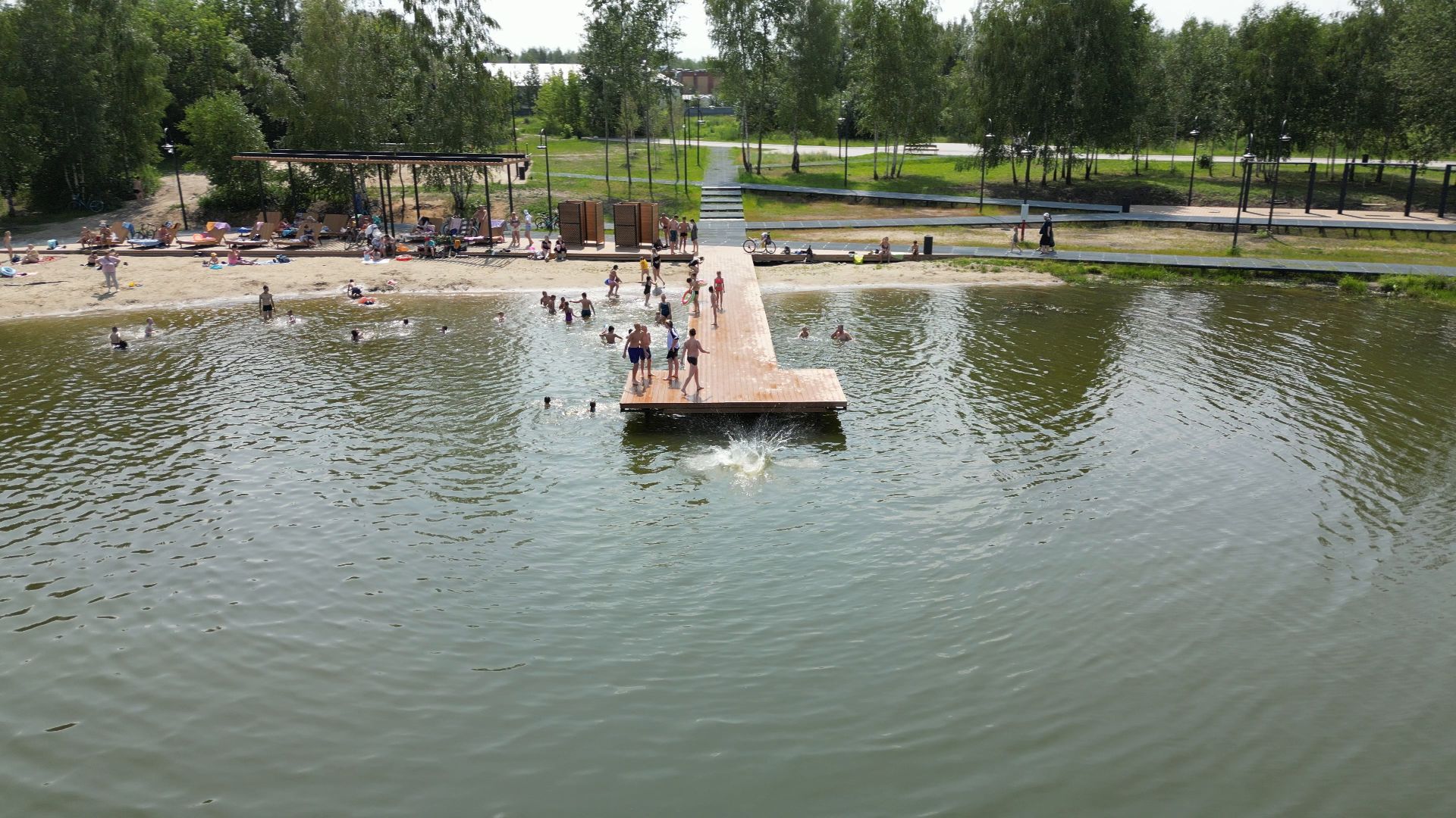 электрогорск, озеро, благоустройство,видео с коптера,