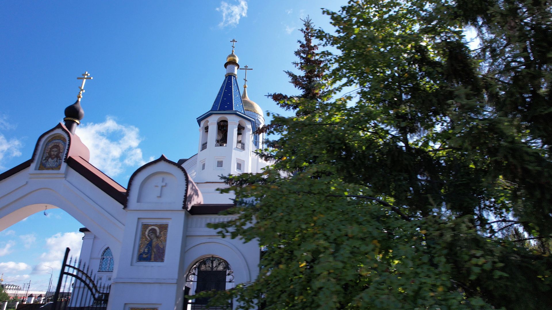 реутов, церковь, благоустройство,видео с коптера,