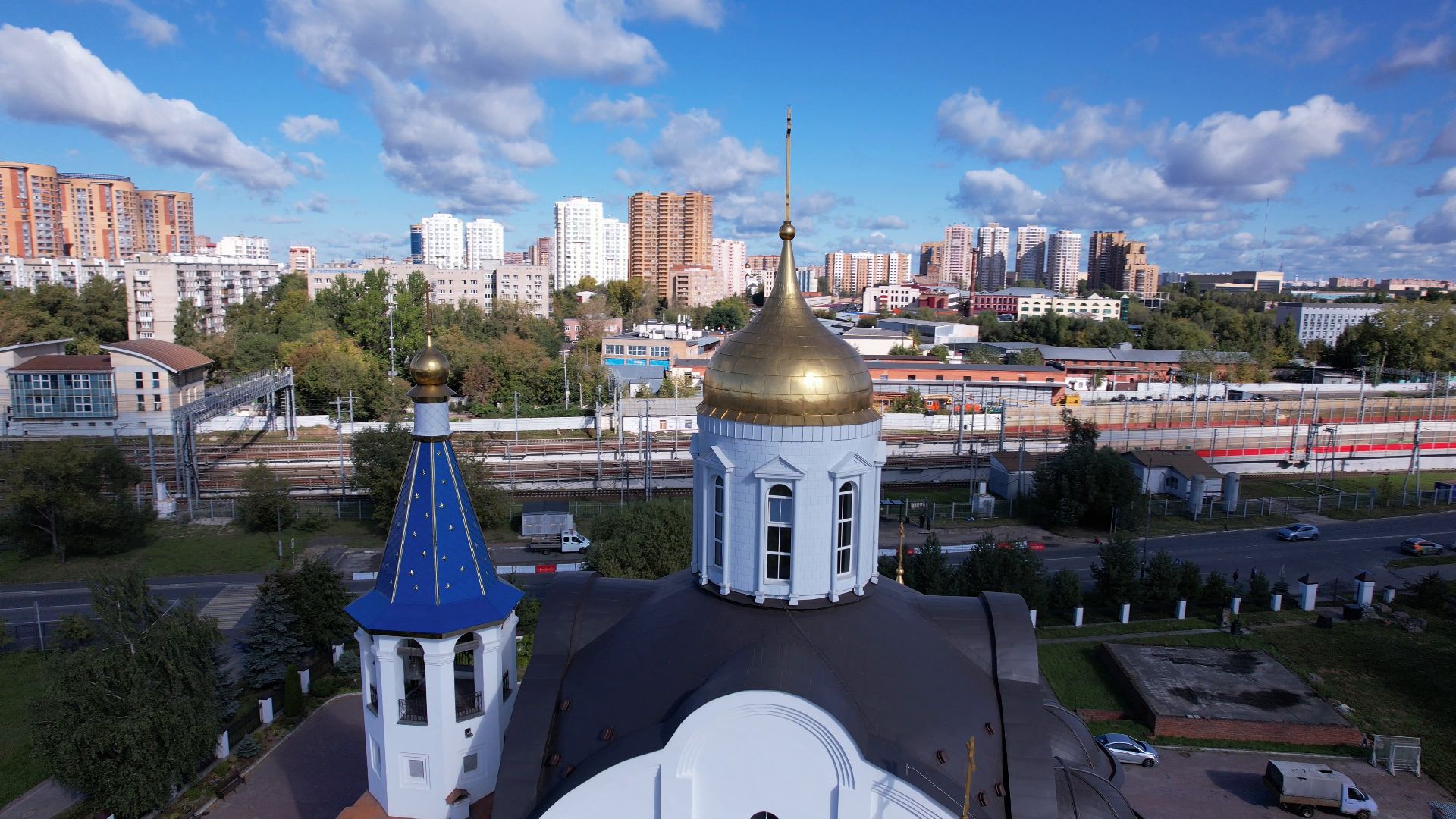 реутов, церковь, благоустройство,видео с коптера,