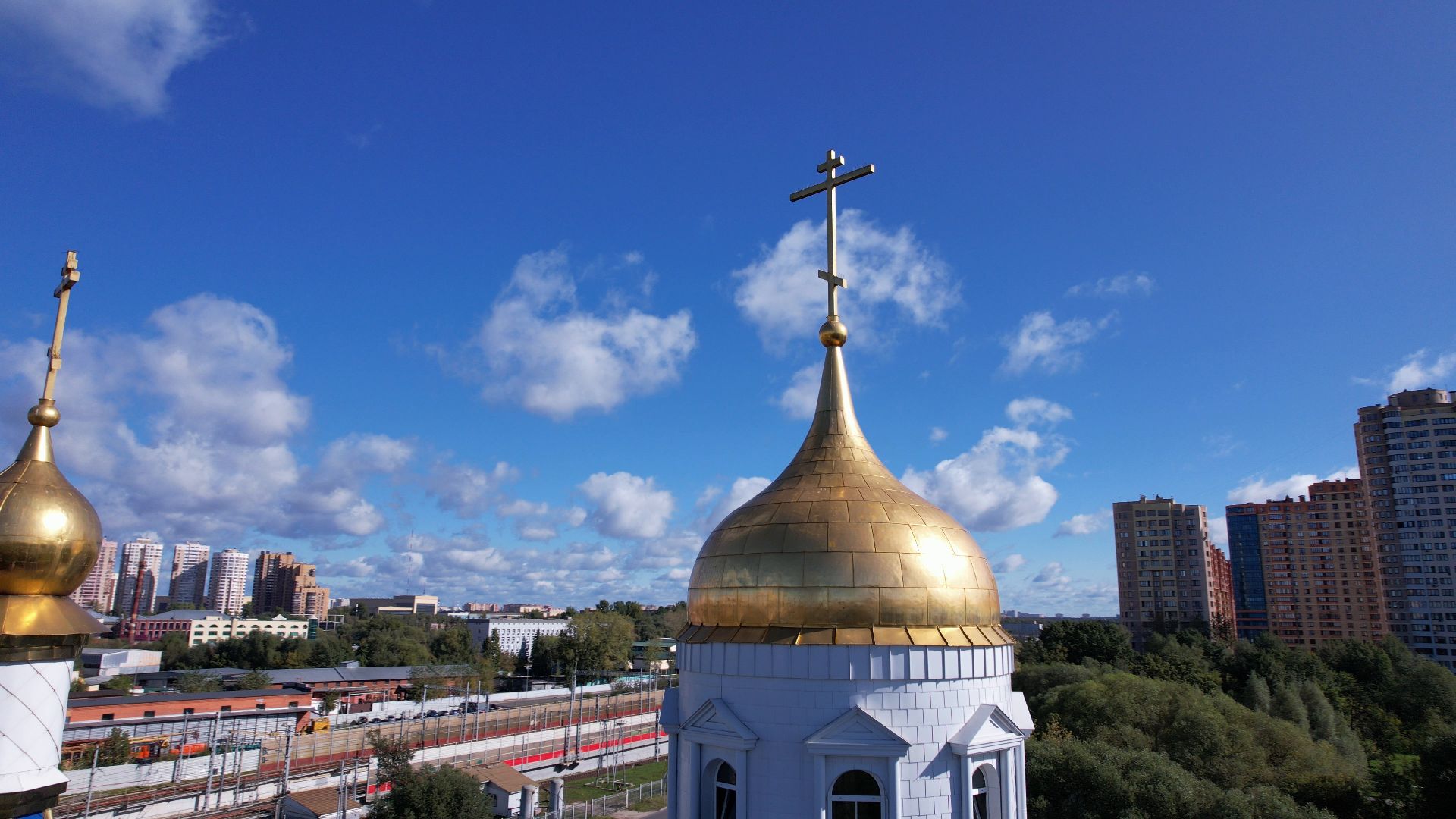 реутов, церковь, благоустройство,видео с коптера,