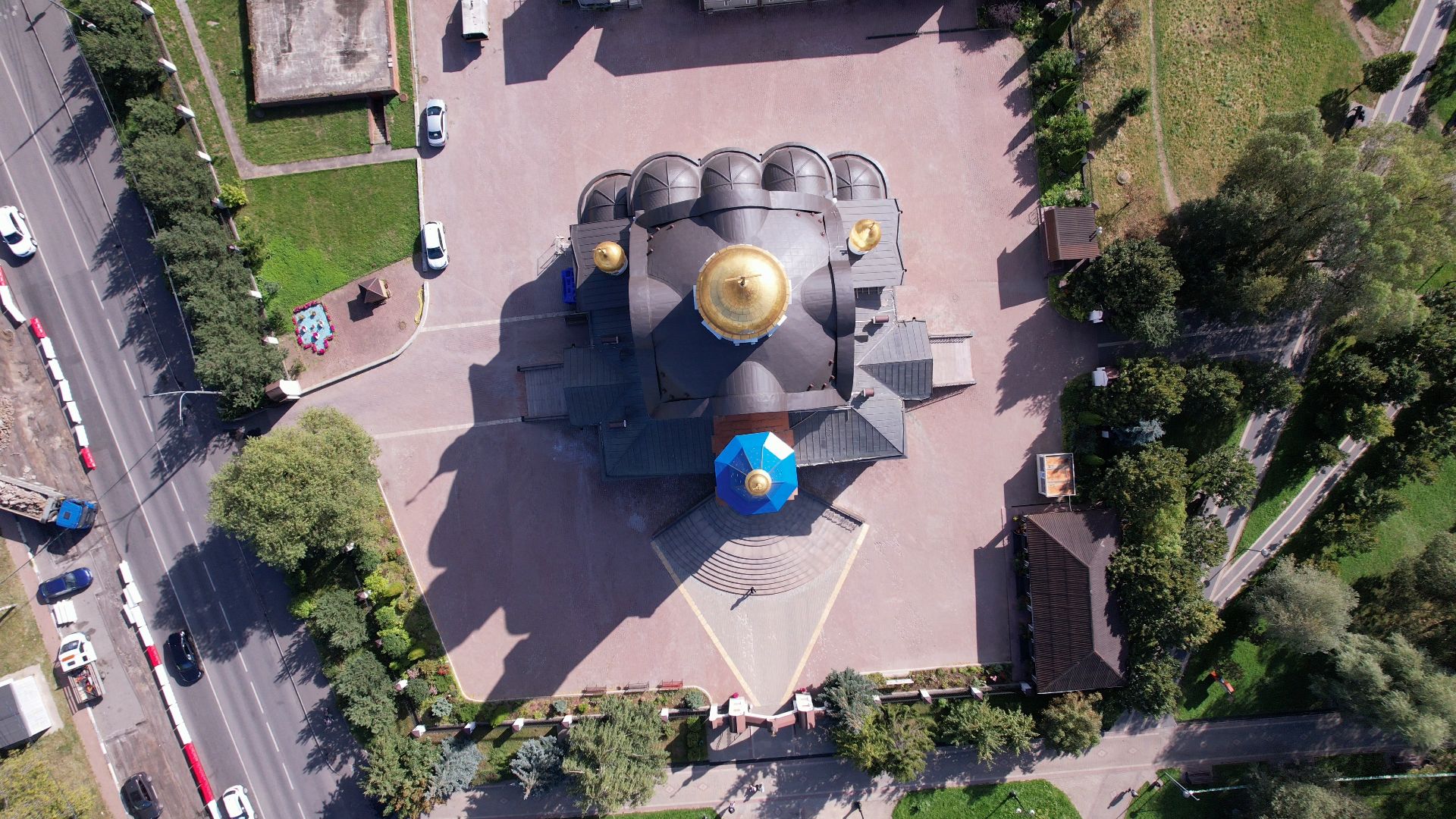 реутов, церковь, благоустройство,видео с коптера,