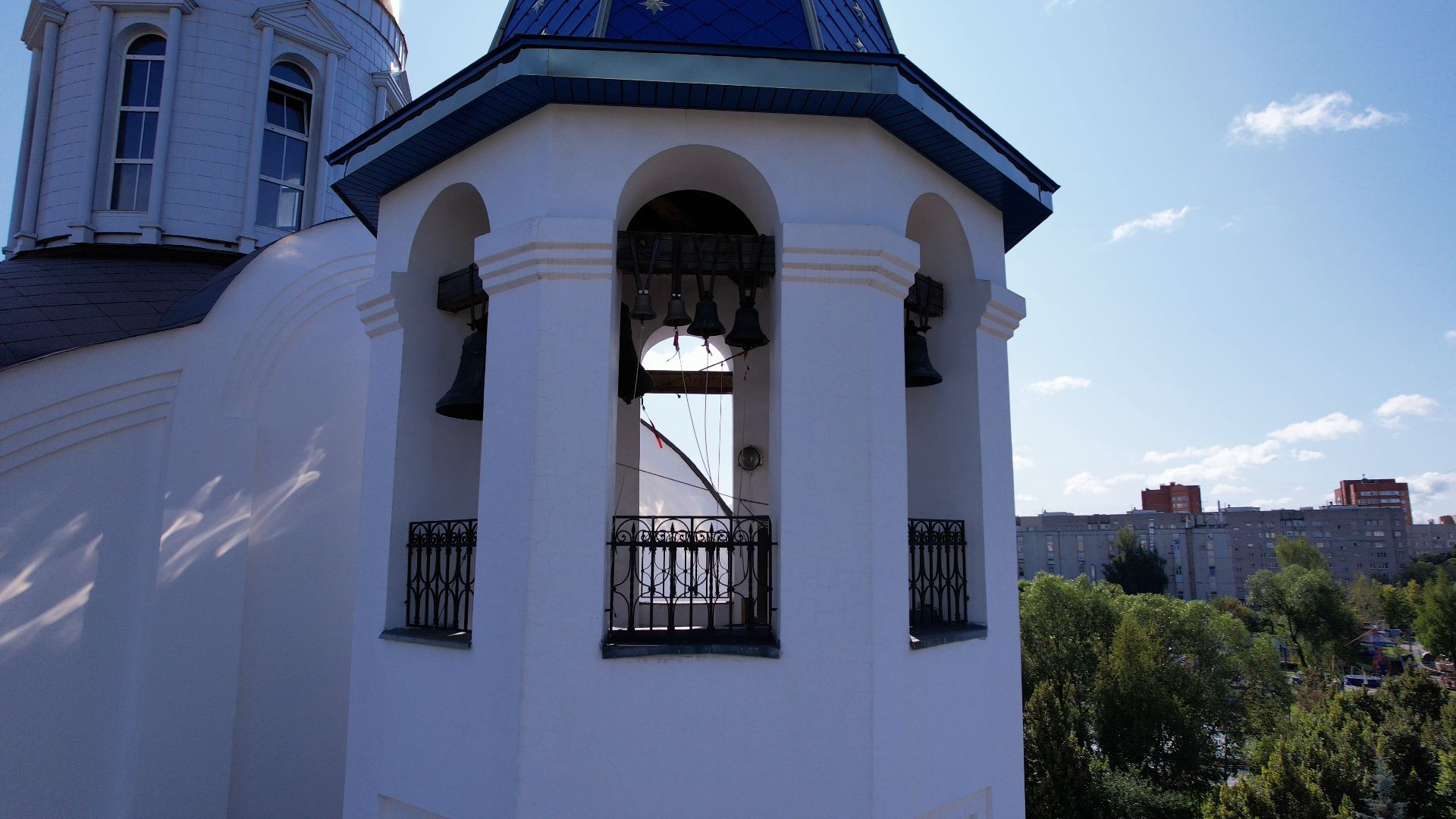 реутов, церковь, благоустройство,видео с коптера,