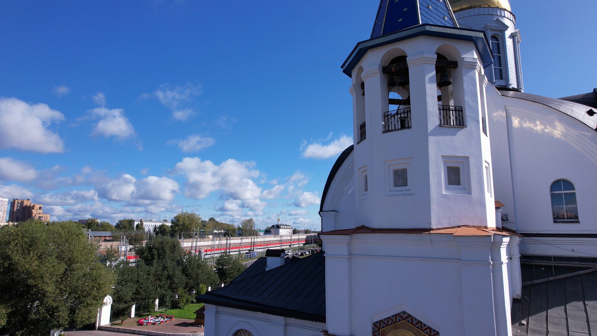 реутов, церковь, благоустройство,видео с коптера,