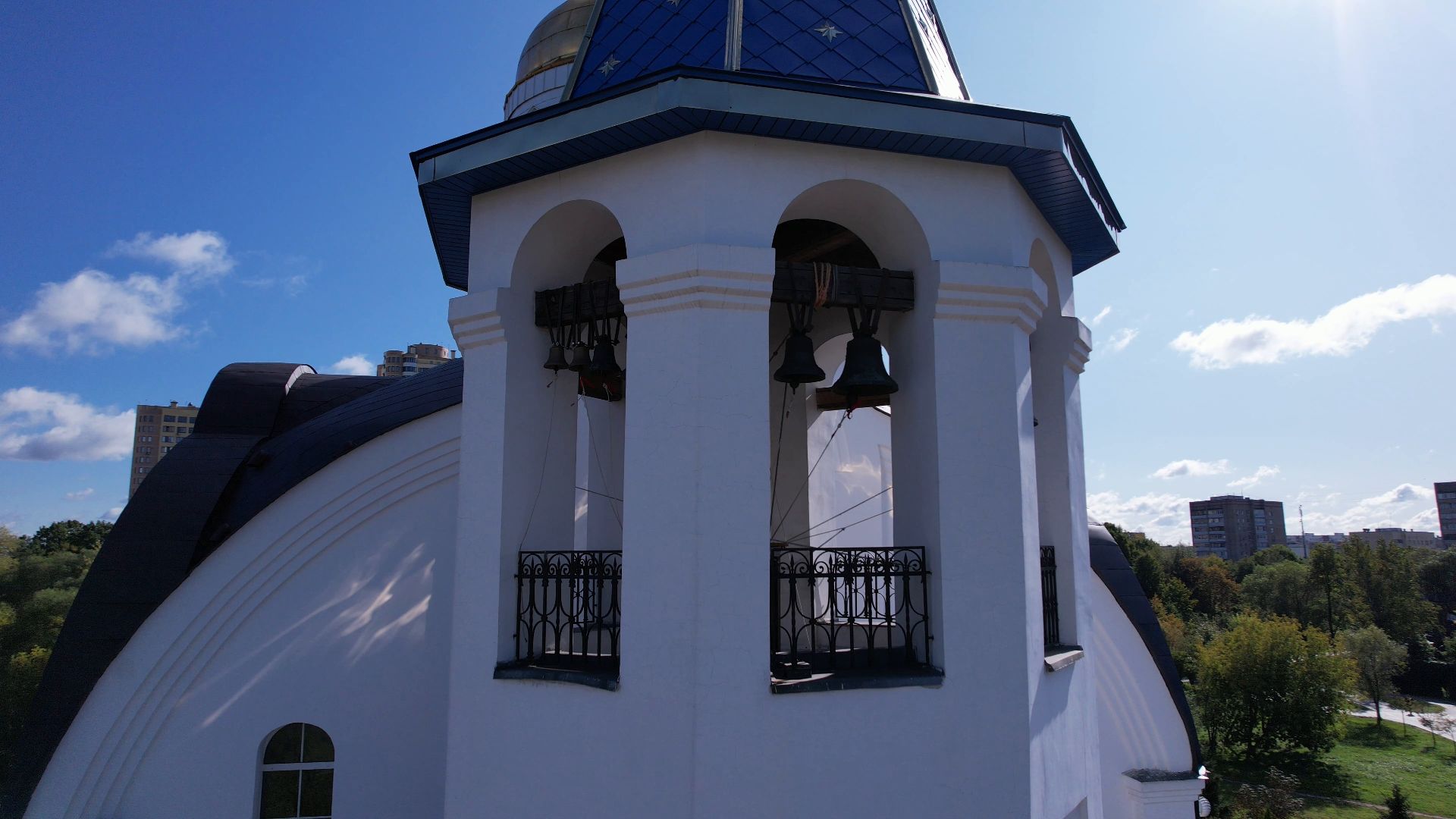 реутов, церковь, благоустройство,видео с коптера,