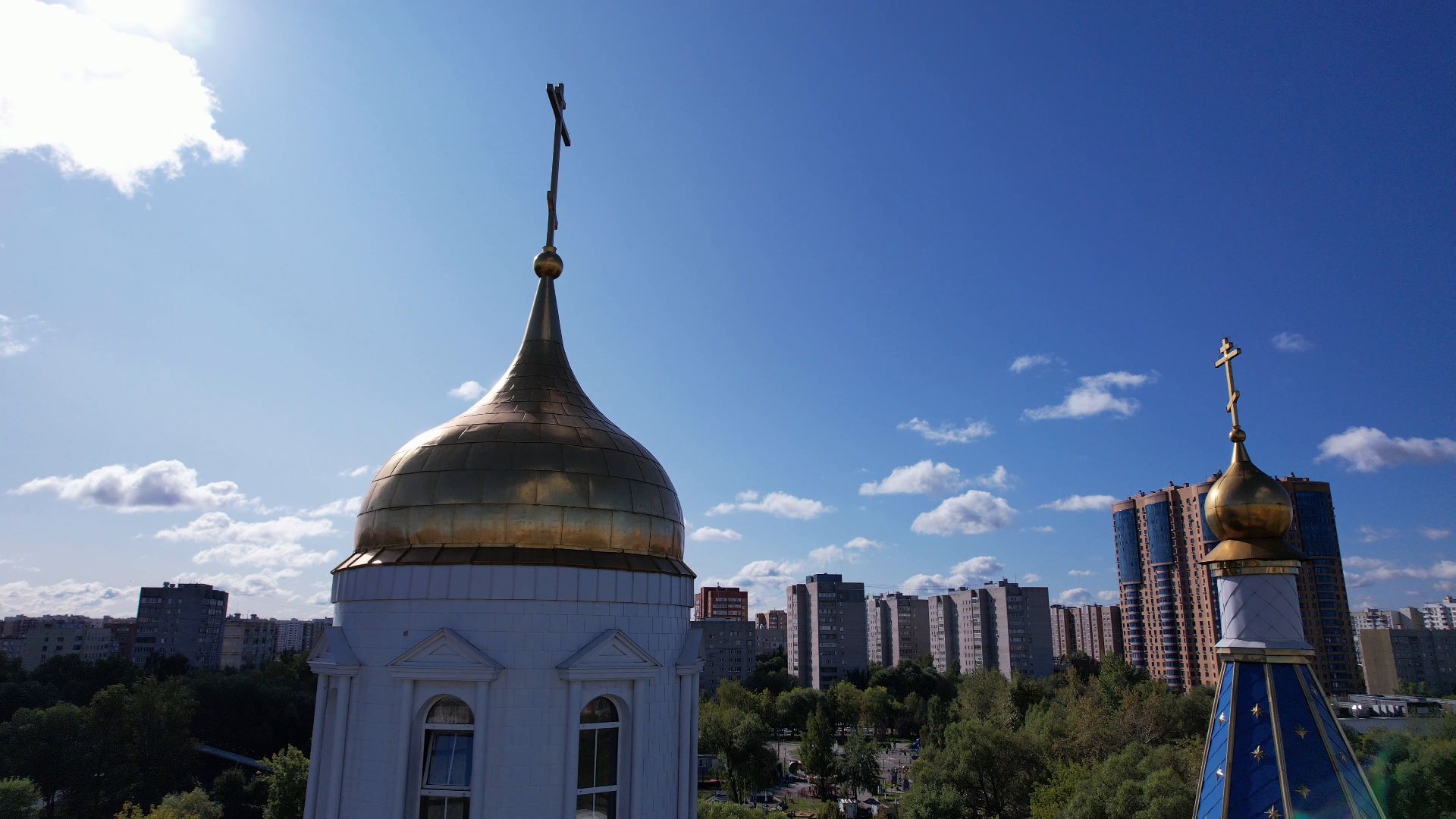 реутов, церковь, благоустройство,видео с коптера,