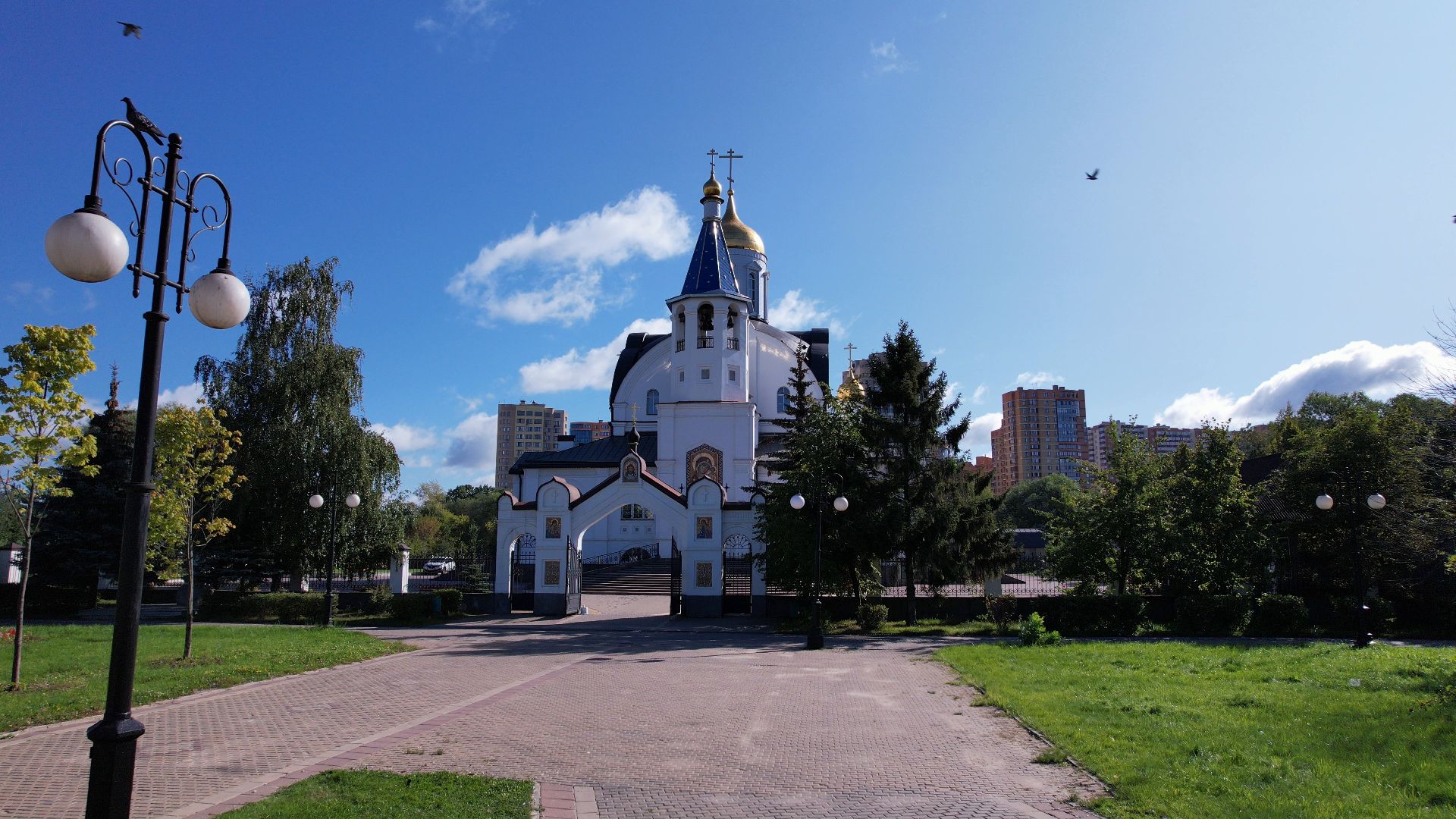 реутов, церковь, благоустройство,видео с коптера,