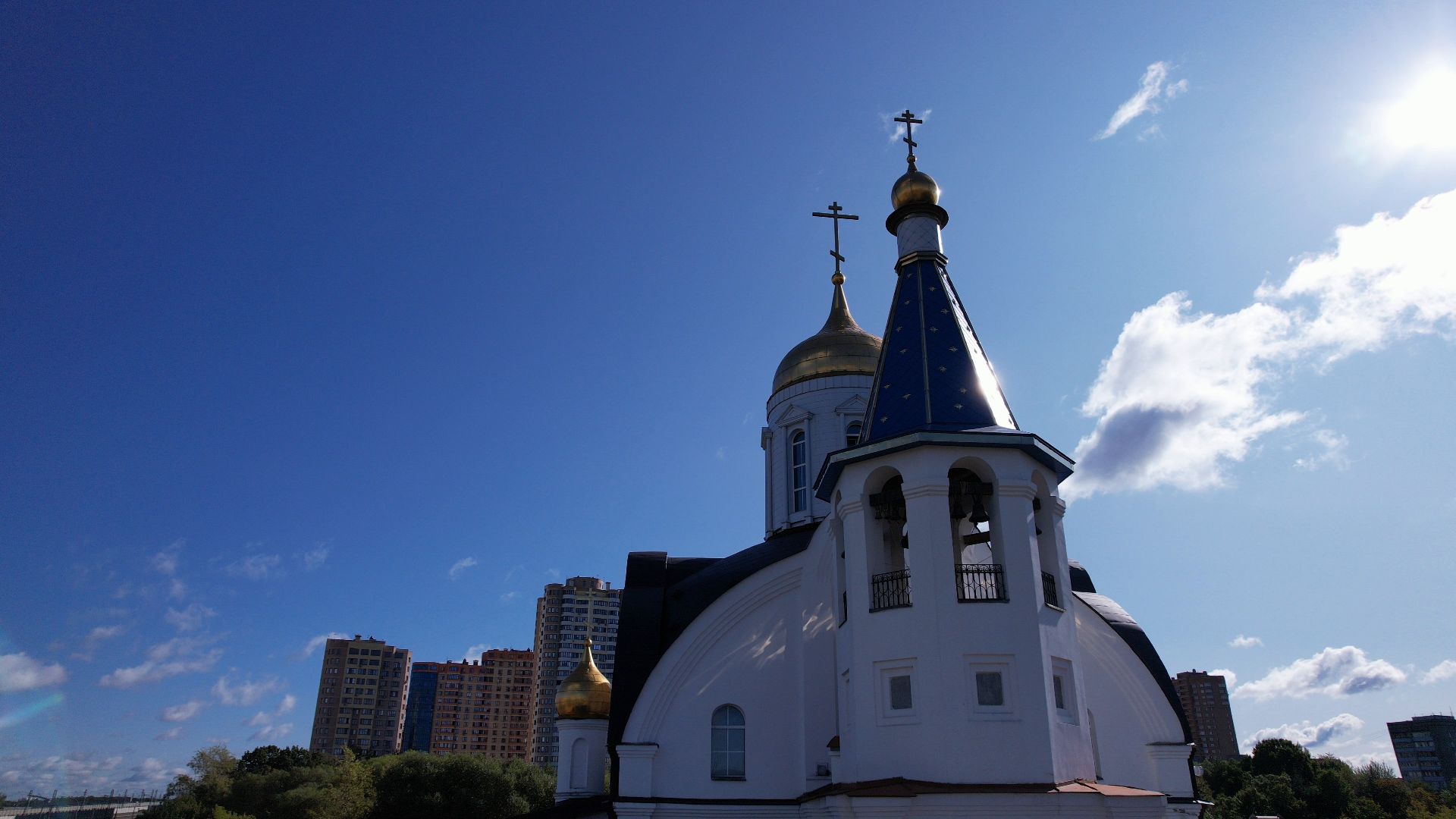 реутов, церковь, благоустройство,видео с коптера,