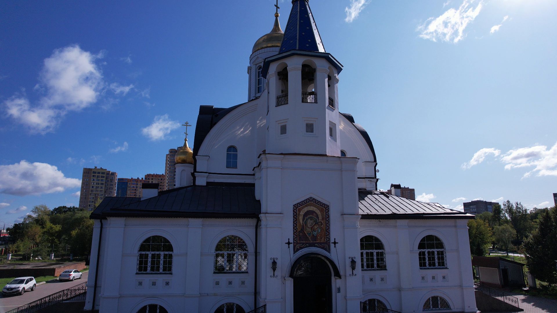 реутов, церковь, благоустройство,видео с коптера,